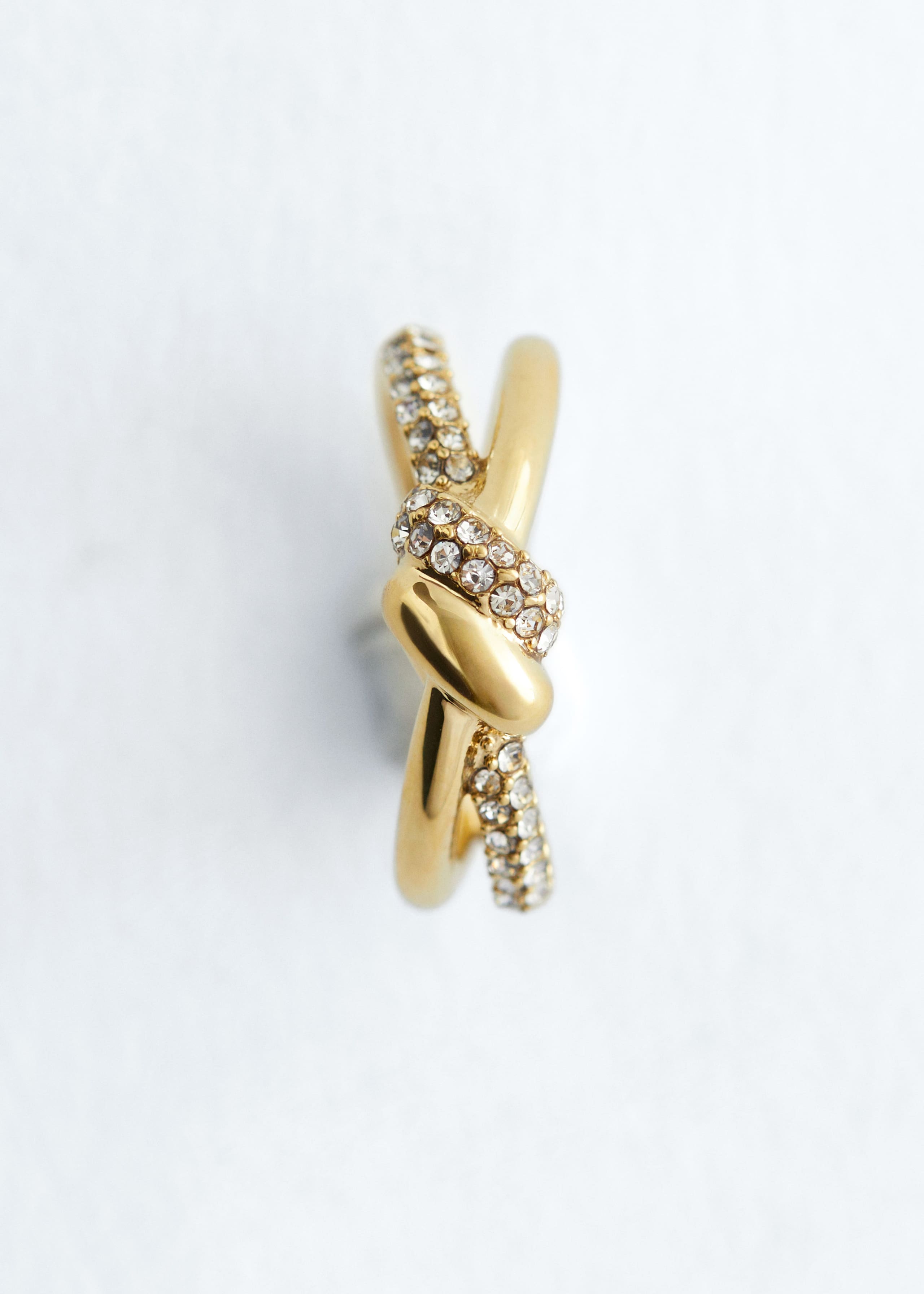 Image of Knot-Detail Crystal Ring