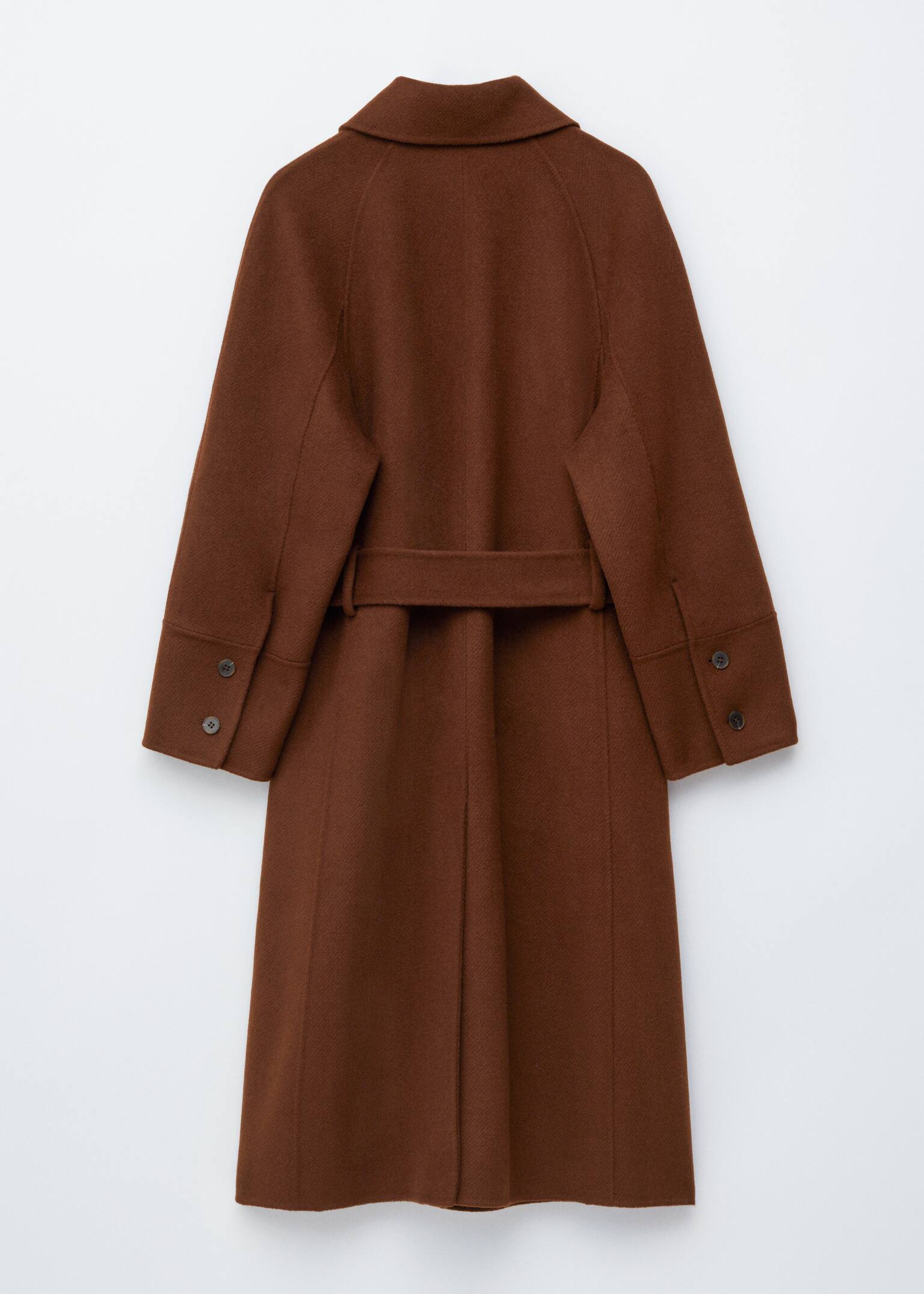 Carcoat aus Wolle mit Bindegürtel - Braun - 4