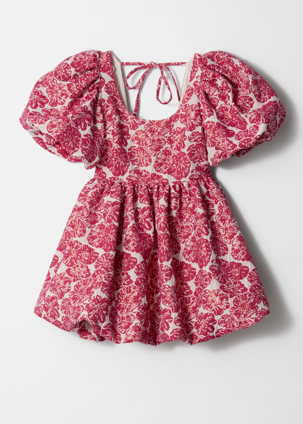 Image of Balloon-Sleeve Mini Dress