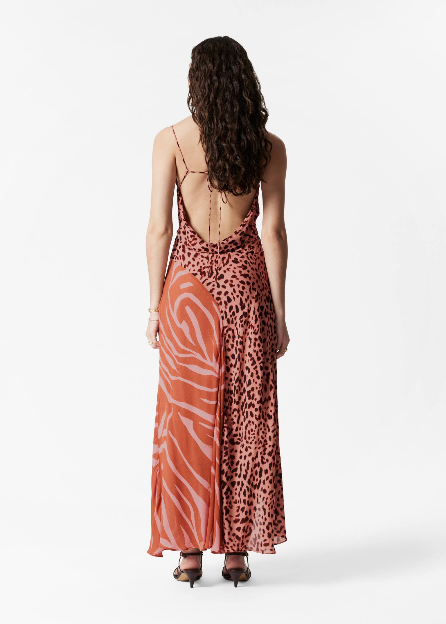 Maxi-jurk met smalle bandjes - Dierenprint - 5