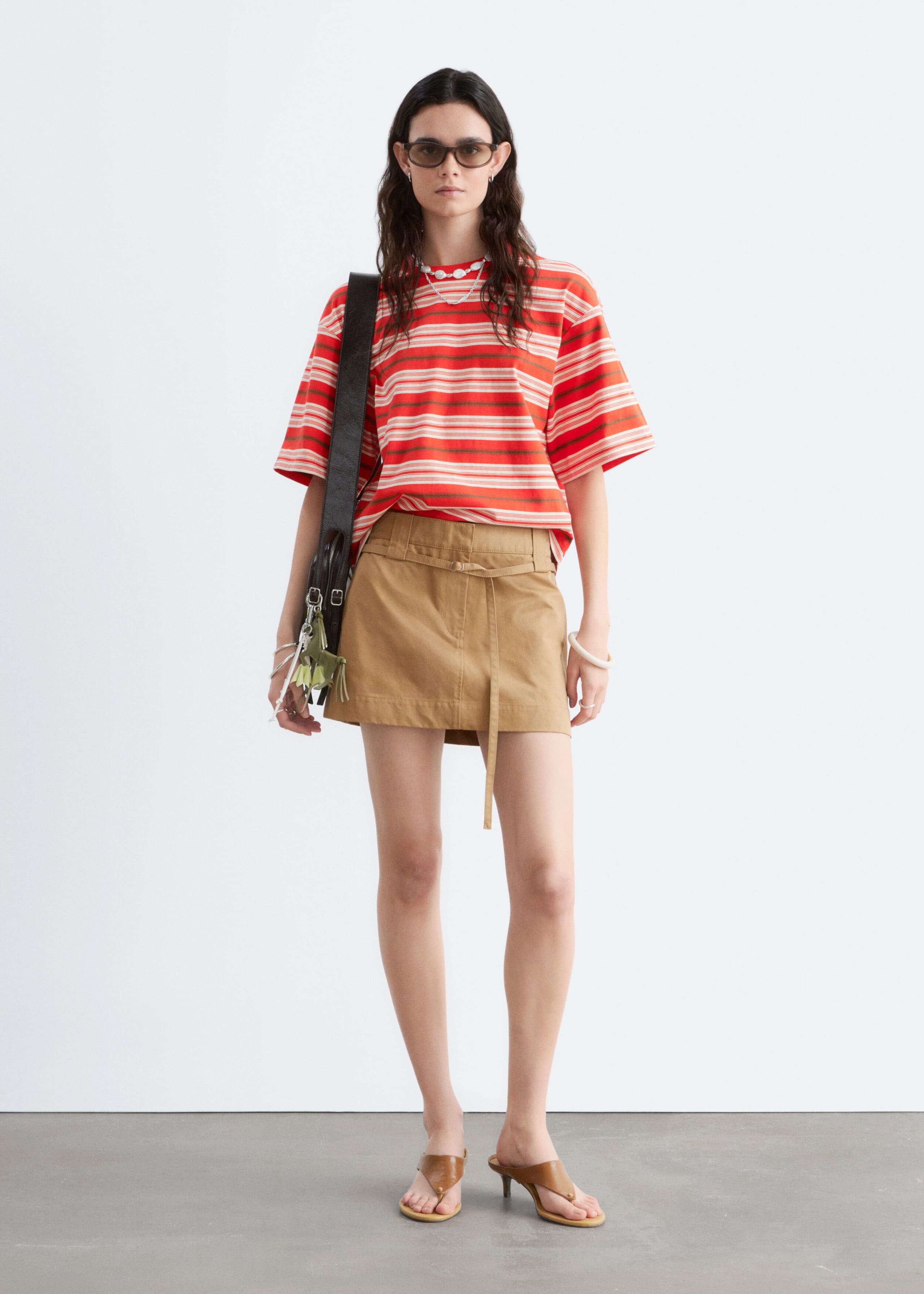 Kastenförmiges T-Shirt - Rot/Weiß/Gestreift - Lookbook