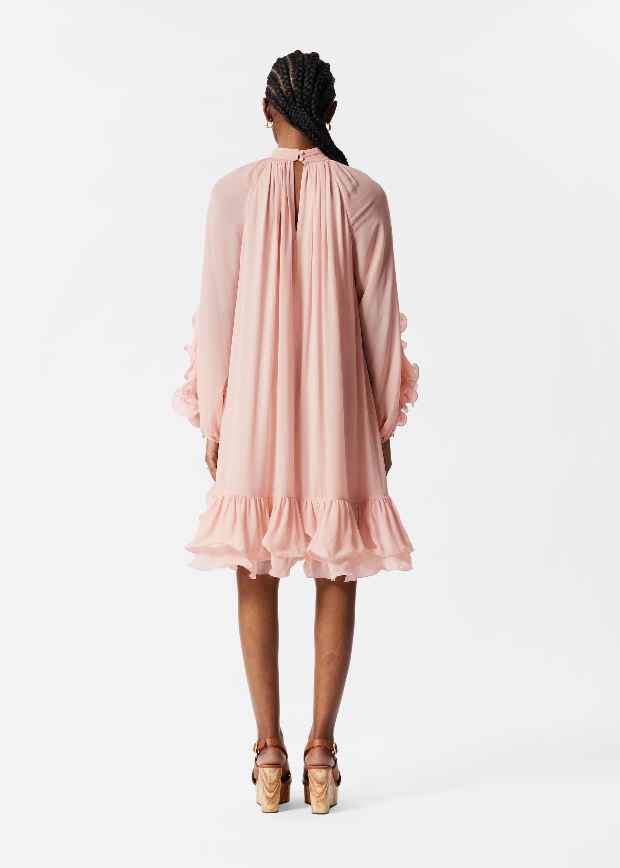 Agrandir l'image: Robe courte à volants - Rose poudré - FEMME | H&M FR 4