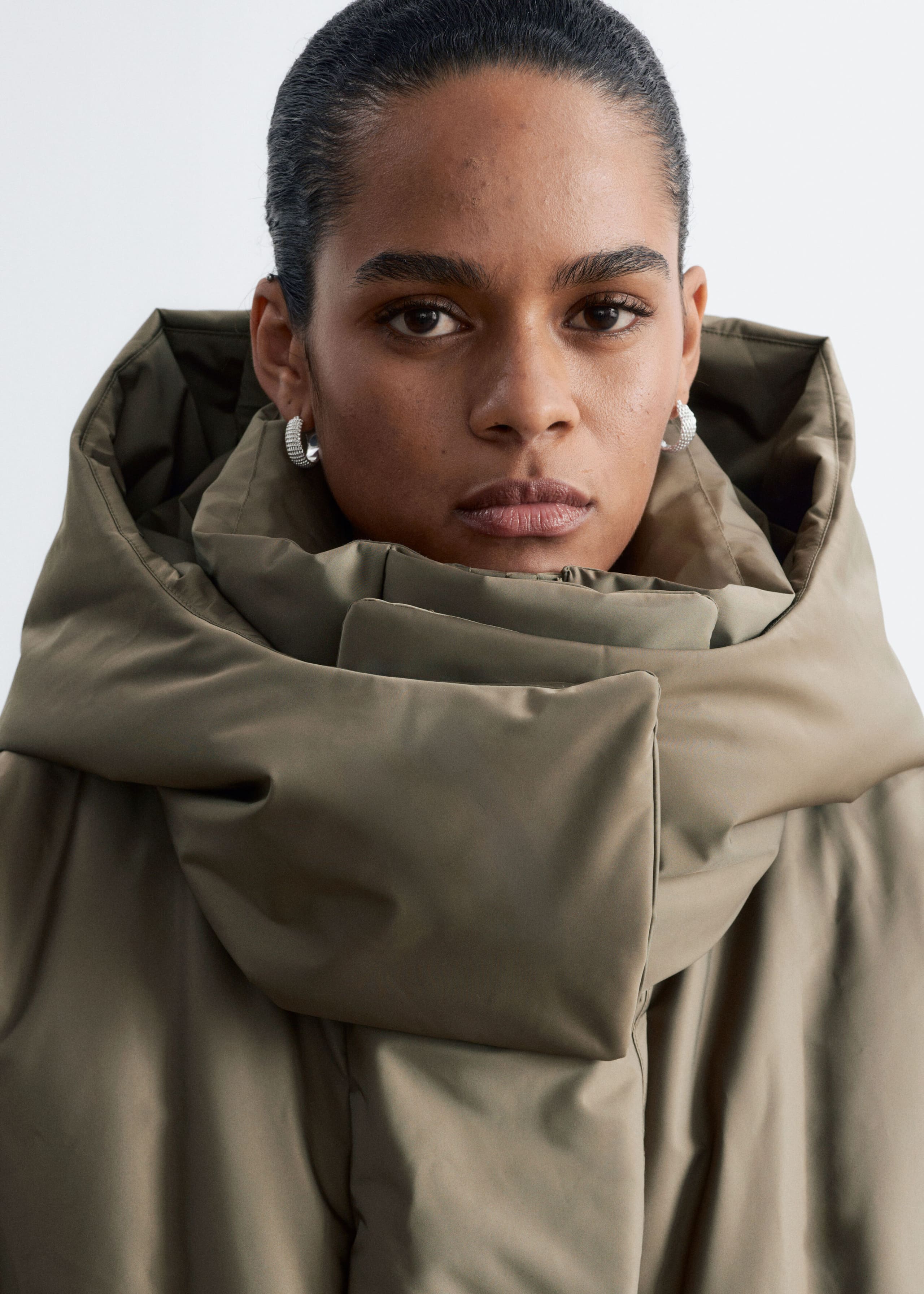 Short Padded Jacket Dark Mole