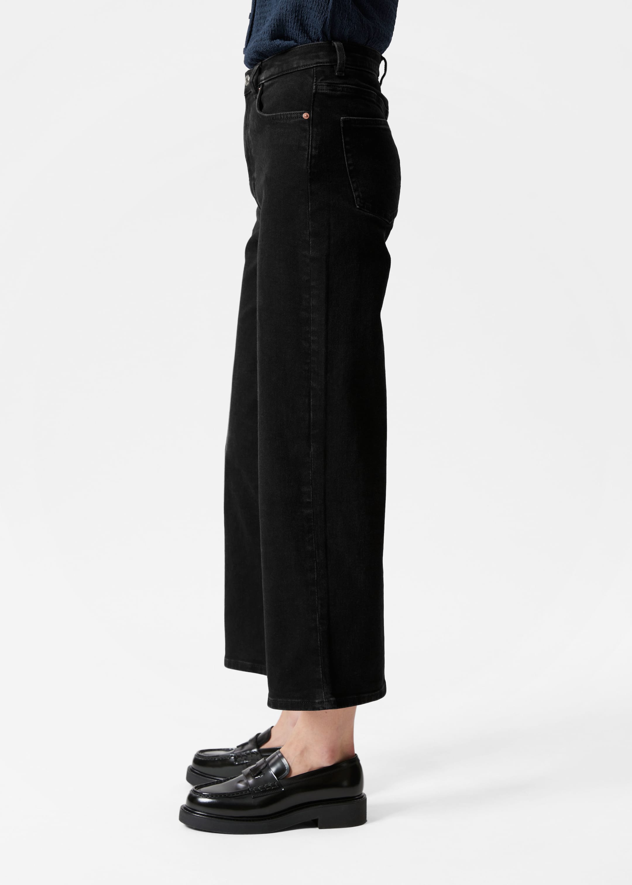 Se større billede: Cropped jeans med vide ben - Sort - DAME | H&M DK 5