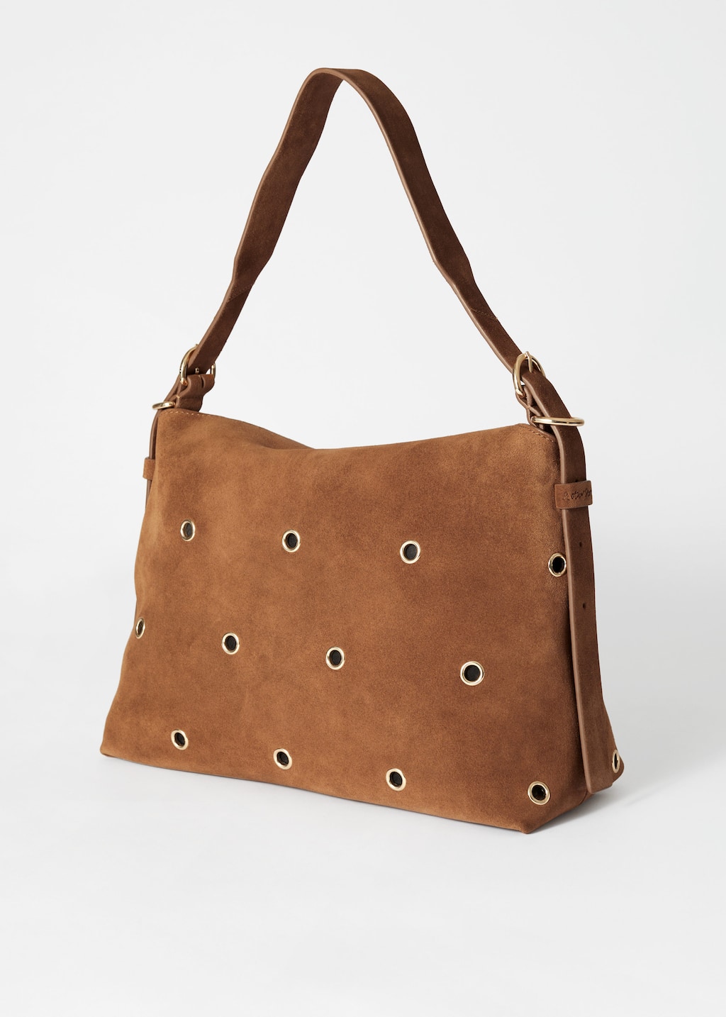 Image of Eyelet-Embellished Suede Bag