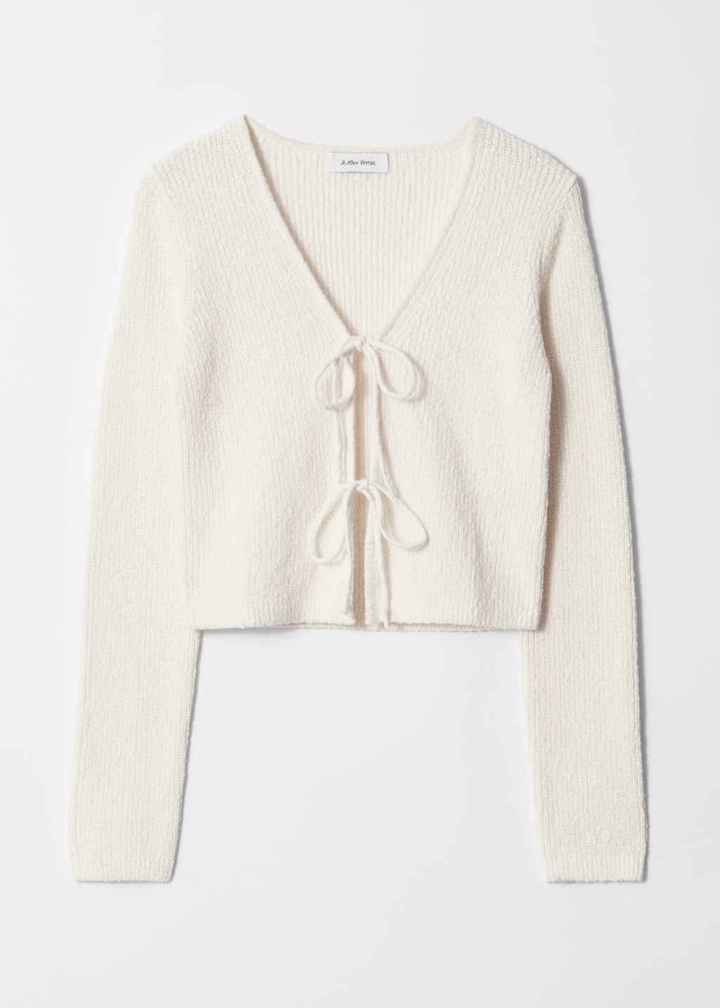 Image of Knitted Tie-Detail Cardigan