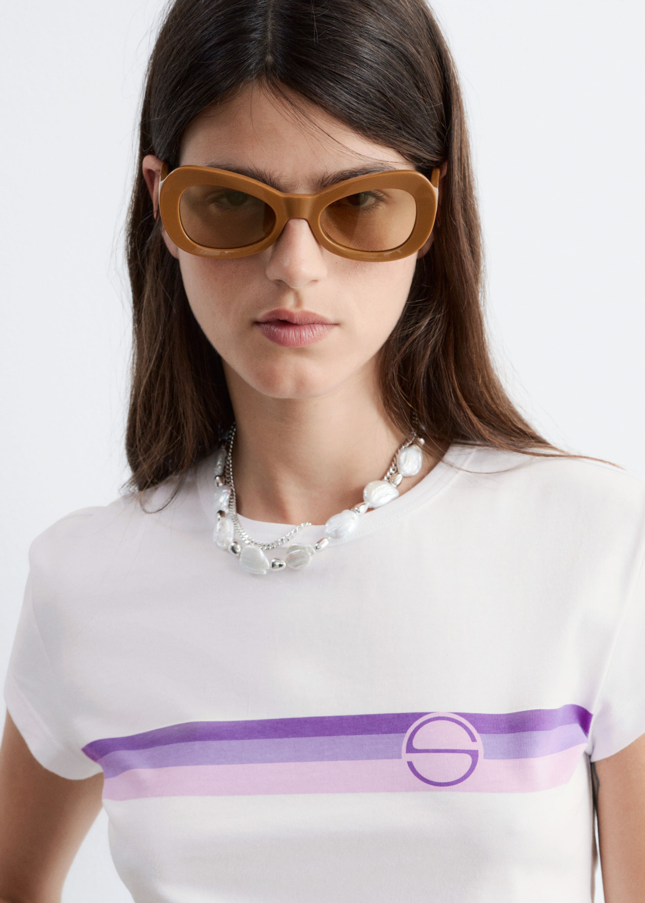Camiseta estampada en punto de algodón - Rosa/Estampado gráfico - Lookbook