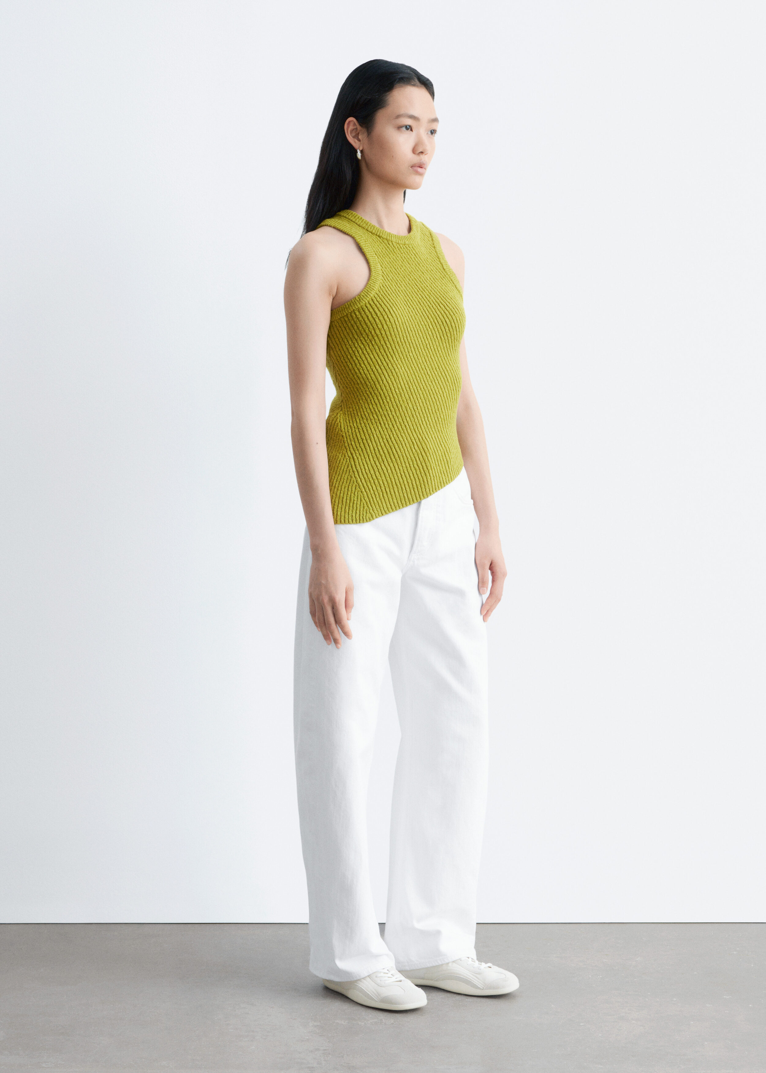 Asymmetric Rib-Knit Tank - Chartreuse - & Other Stories US