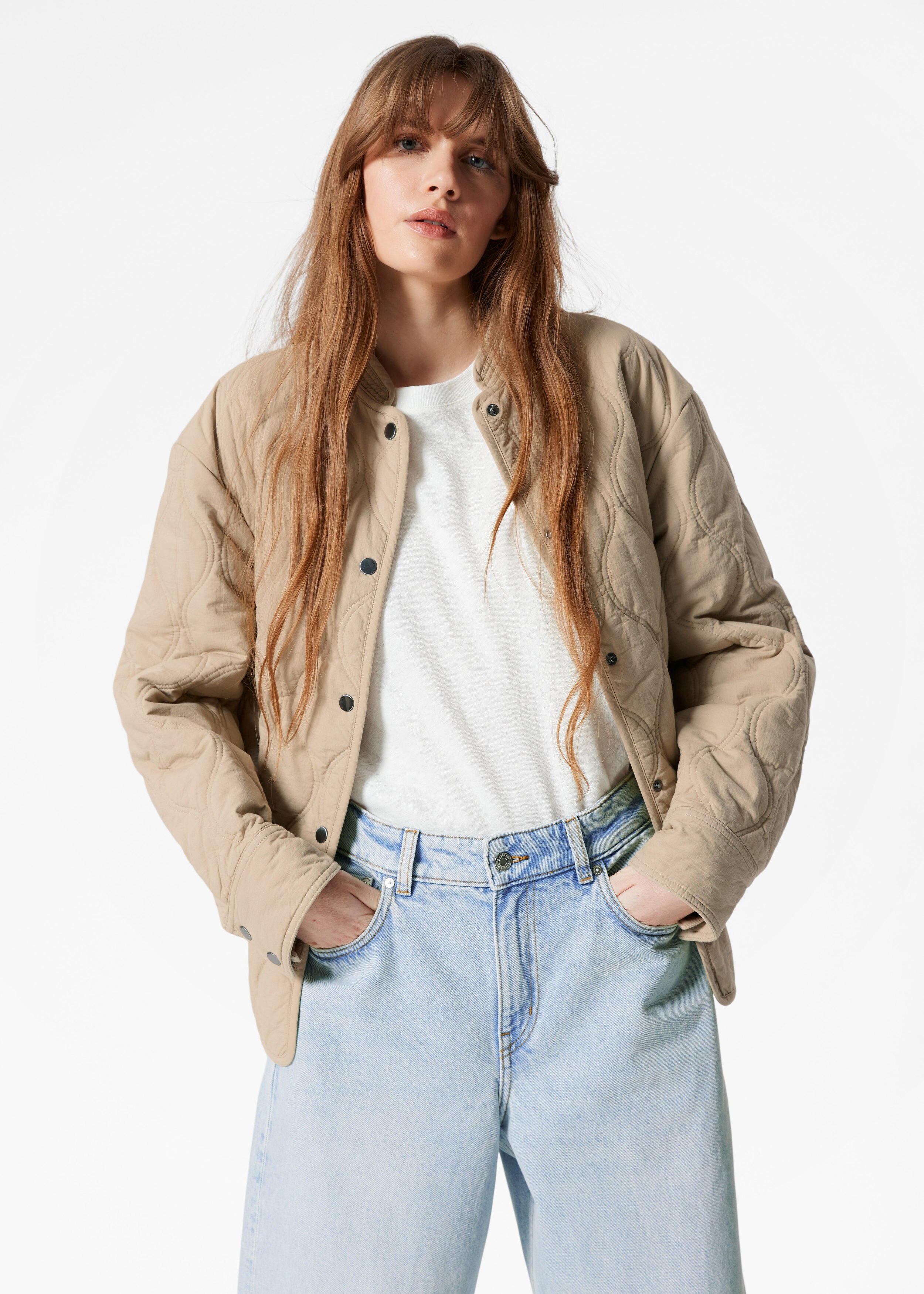 Quilted Stand-Collar Jacket - Beige - & Other Stories BE