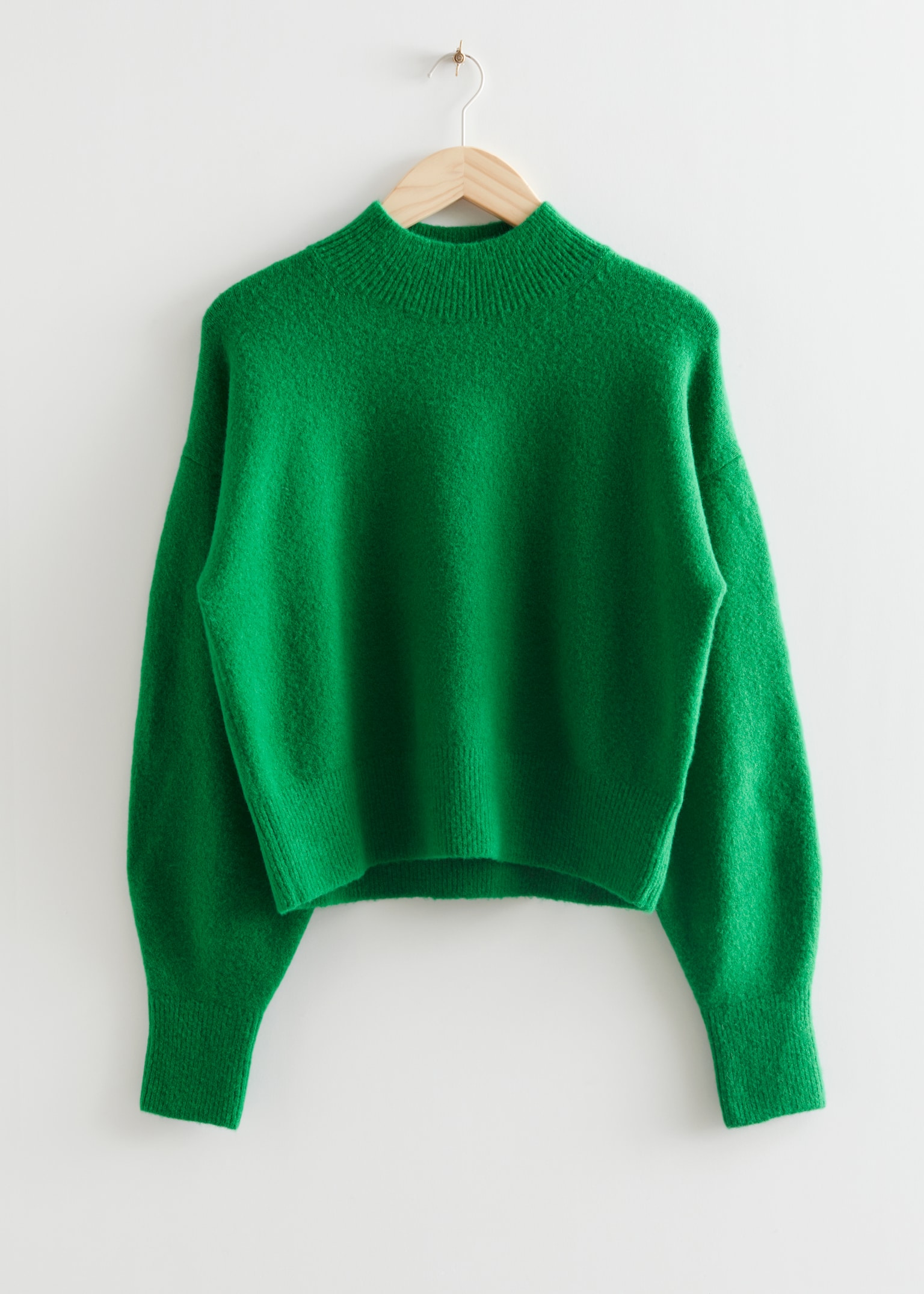 Pullover mit Stehkragen - Leuchtendes Grün