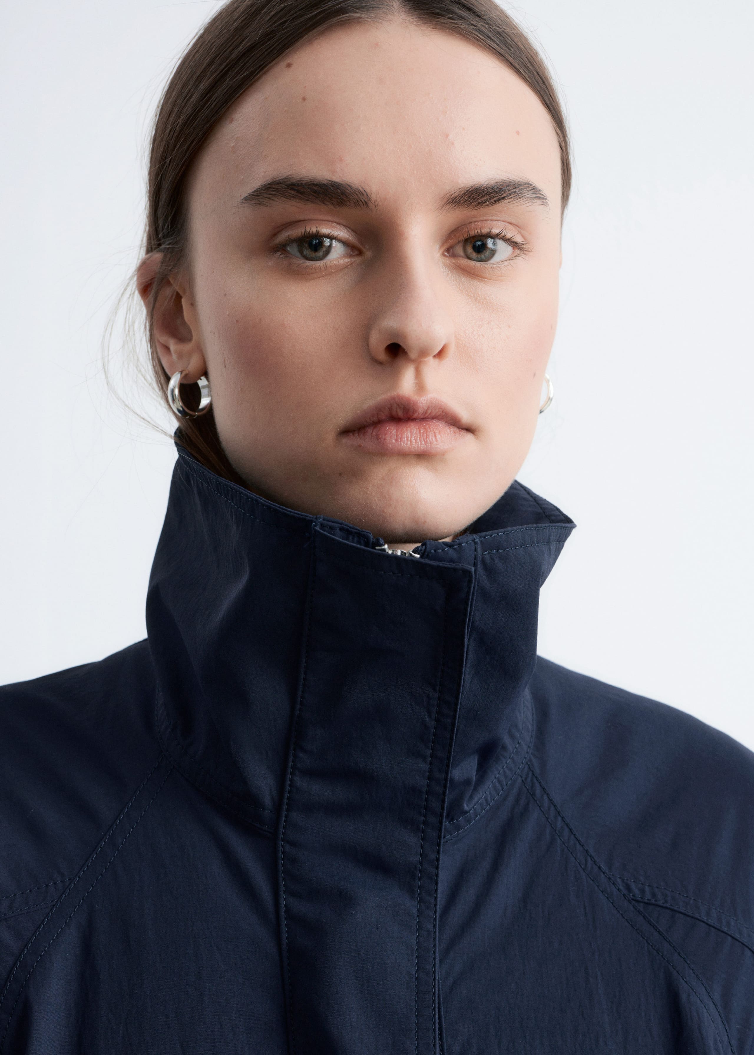 Image of Stand-Collar Drawstring Jacket