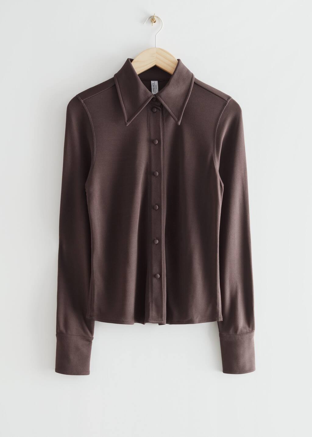 Straight Jersey Shirt - Dark Brown - Bodegón