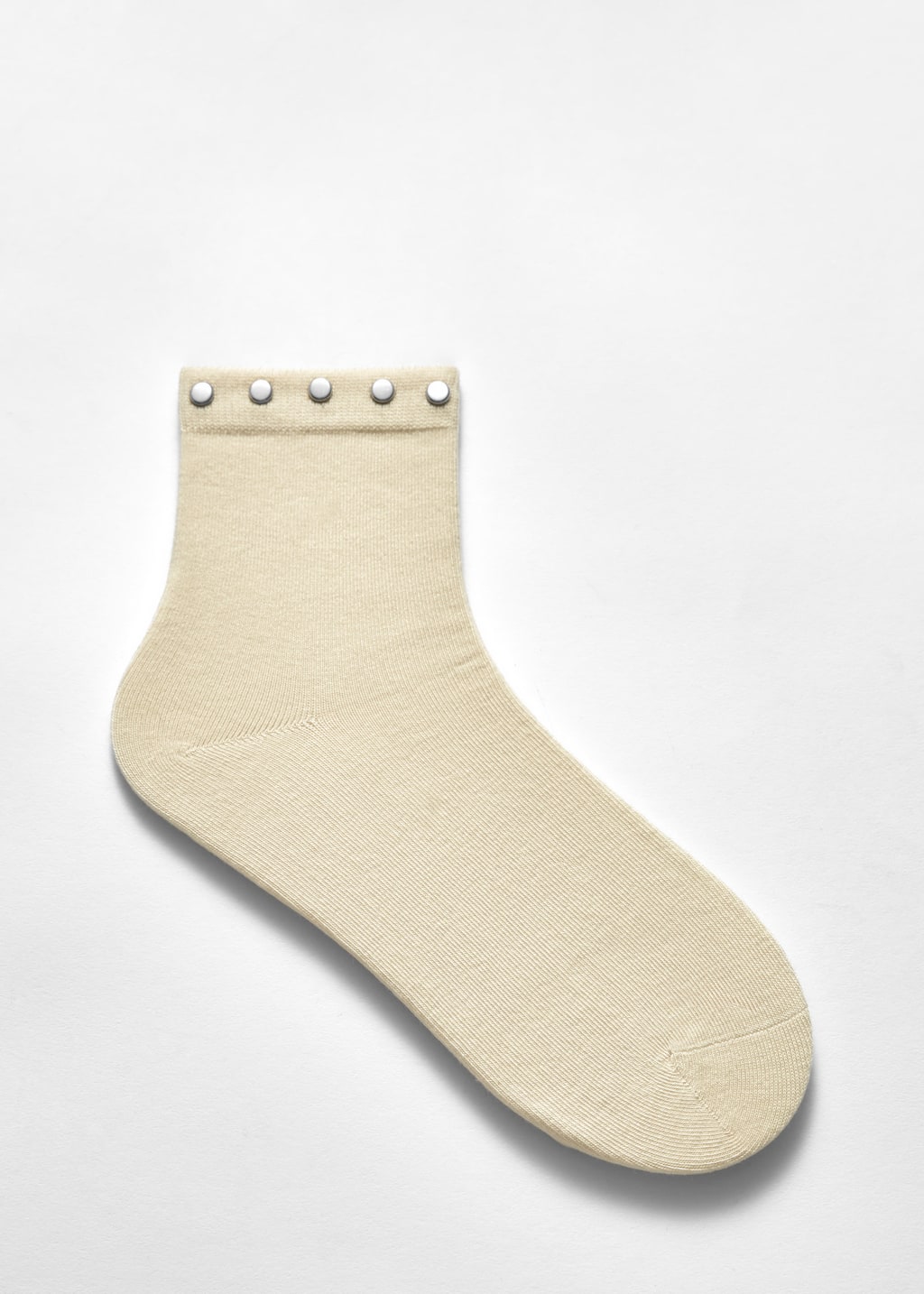 Stud Embellished Socks - Cream - Still Life