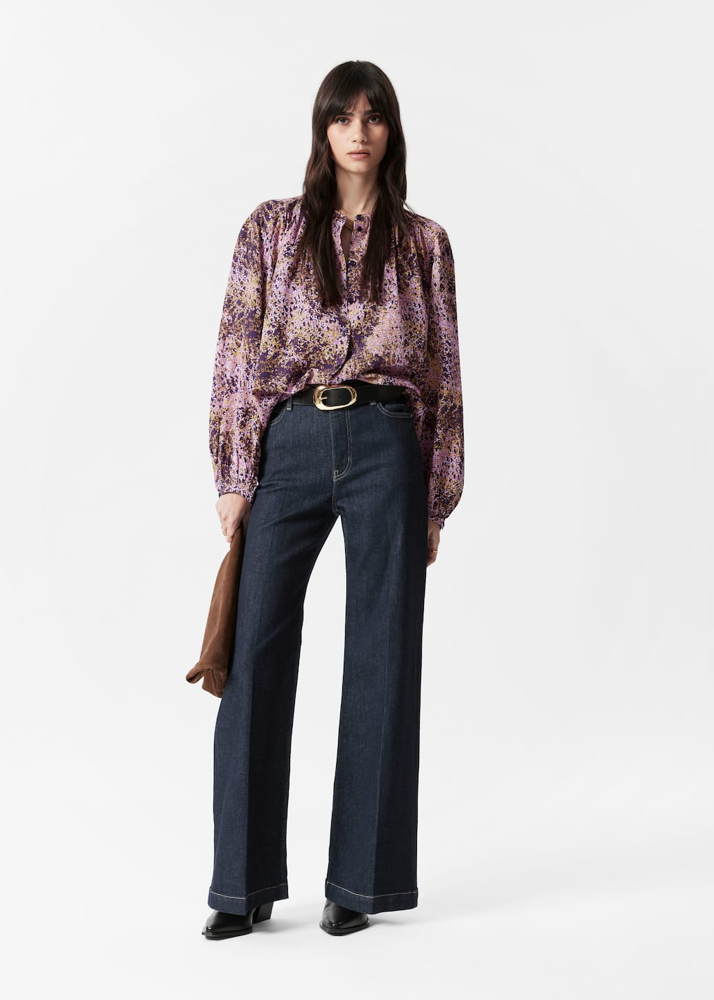 Voluminous Blouse - Purple Print - Lookbook