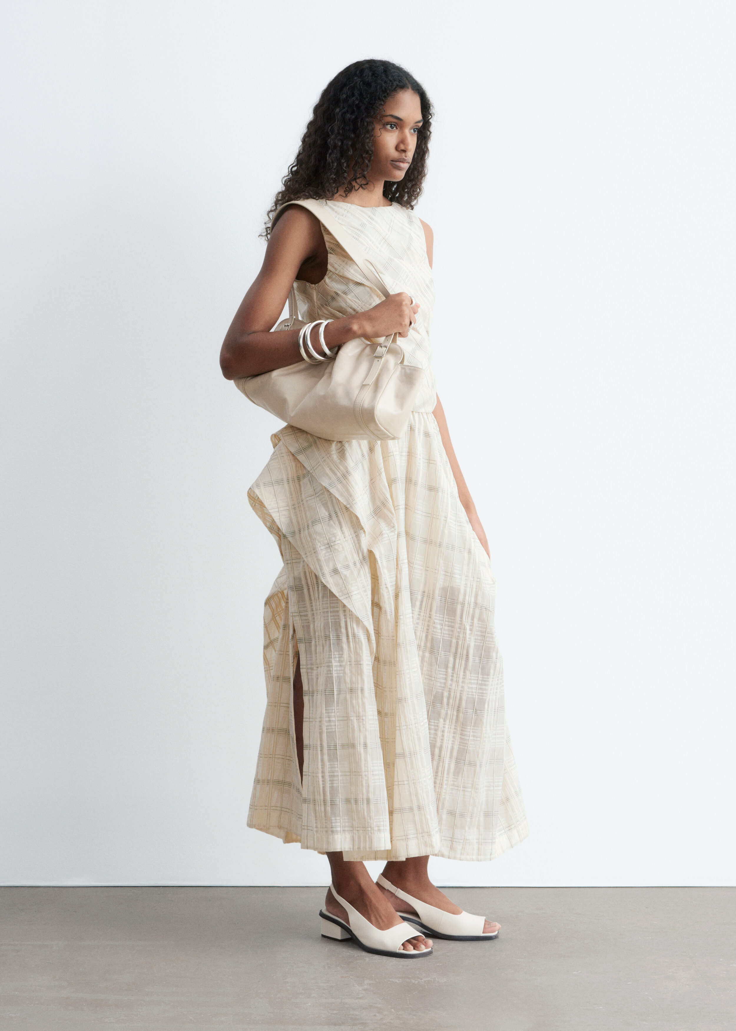 Gathered Midi Skirt