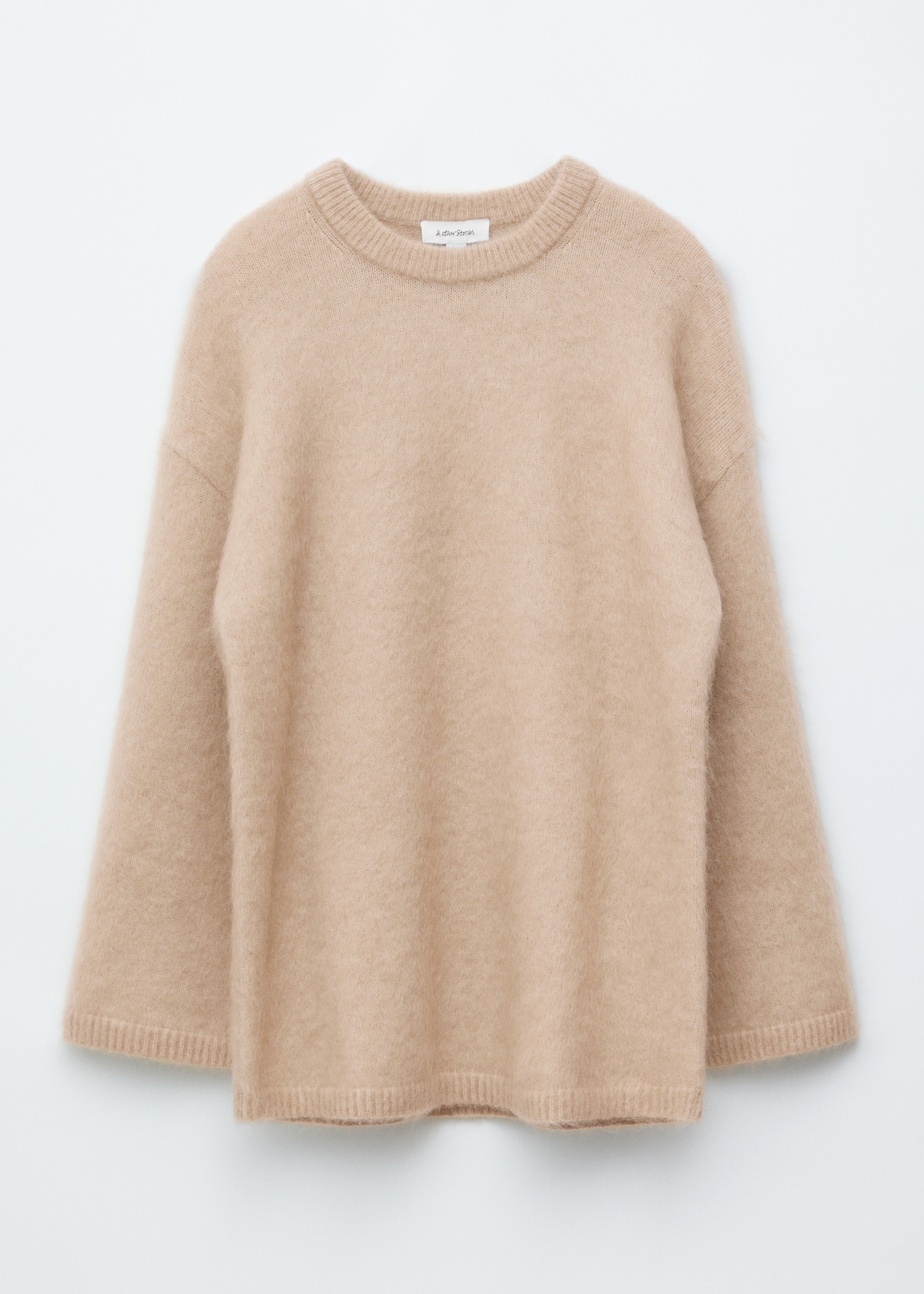 Oversized tröja i mohairblandning - Beige/Mörkbrun/Lila