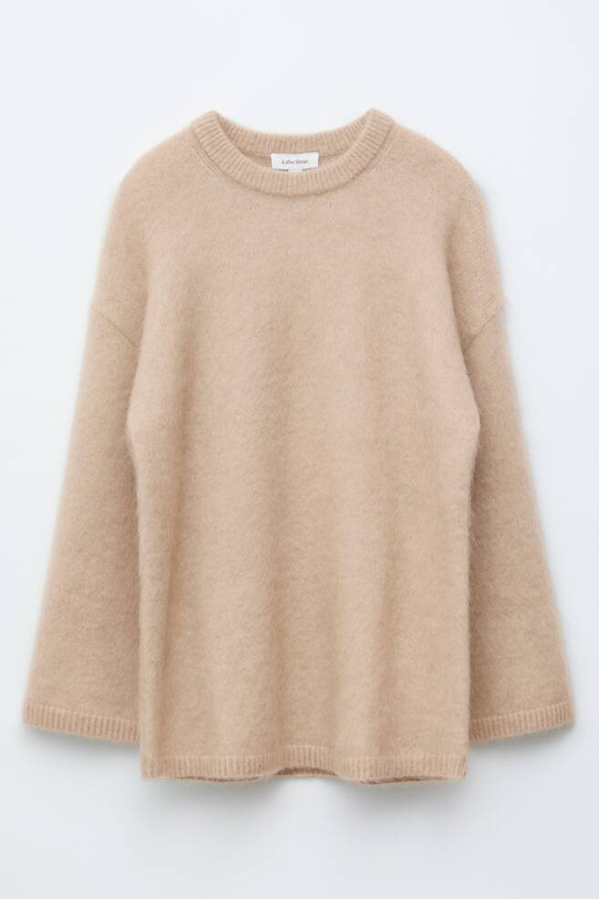 Oversized Mohair-Blend Sweater - Beige - 1