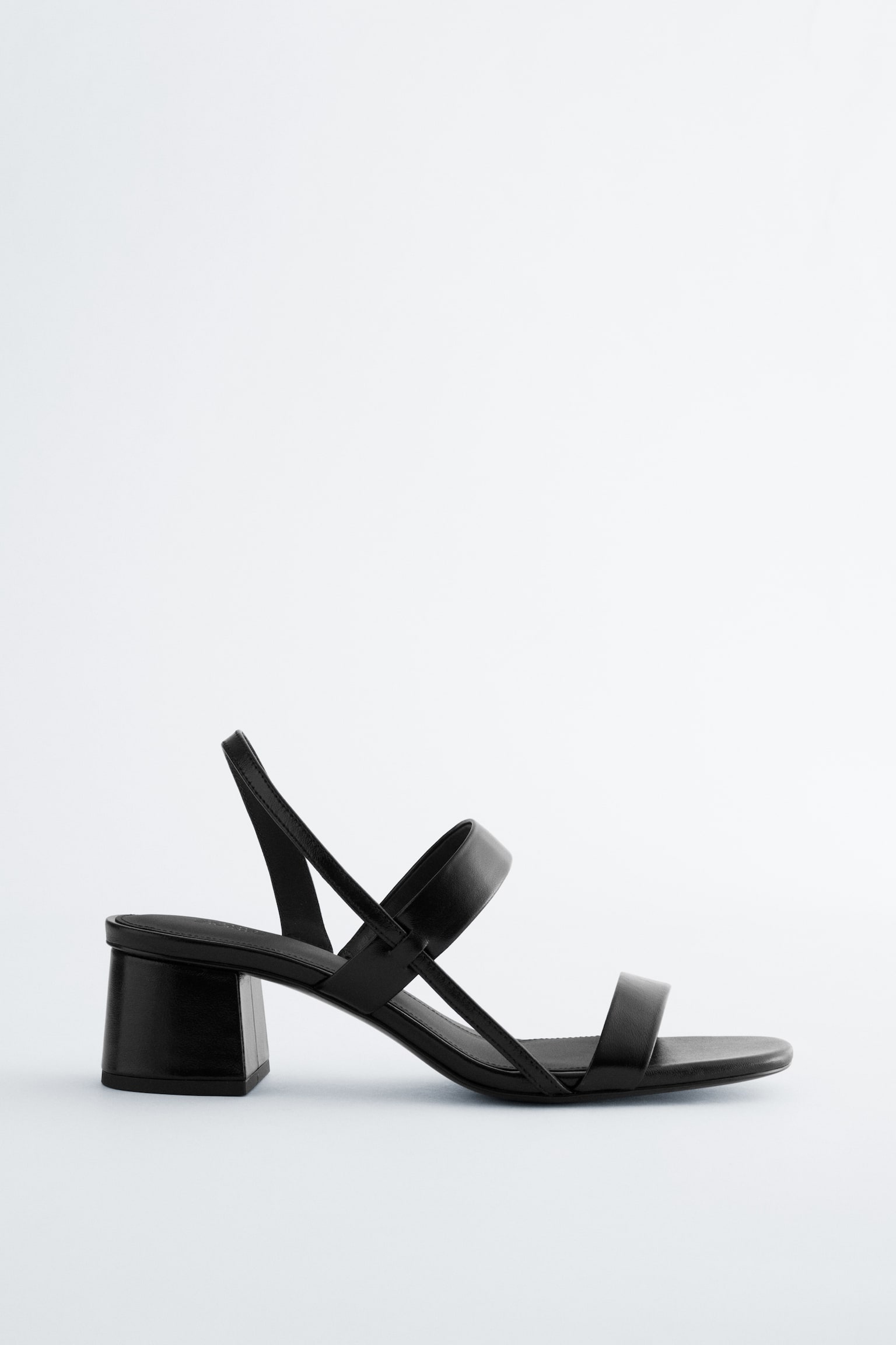 Sandale cu Toc Bloc și Barete - Negru/Bej/Alb