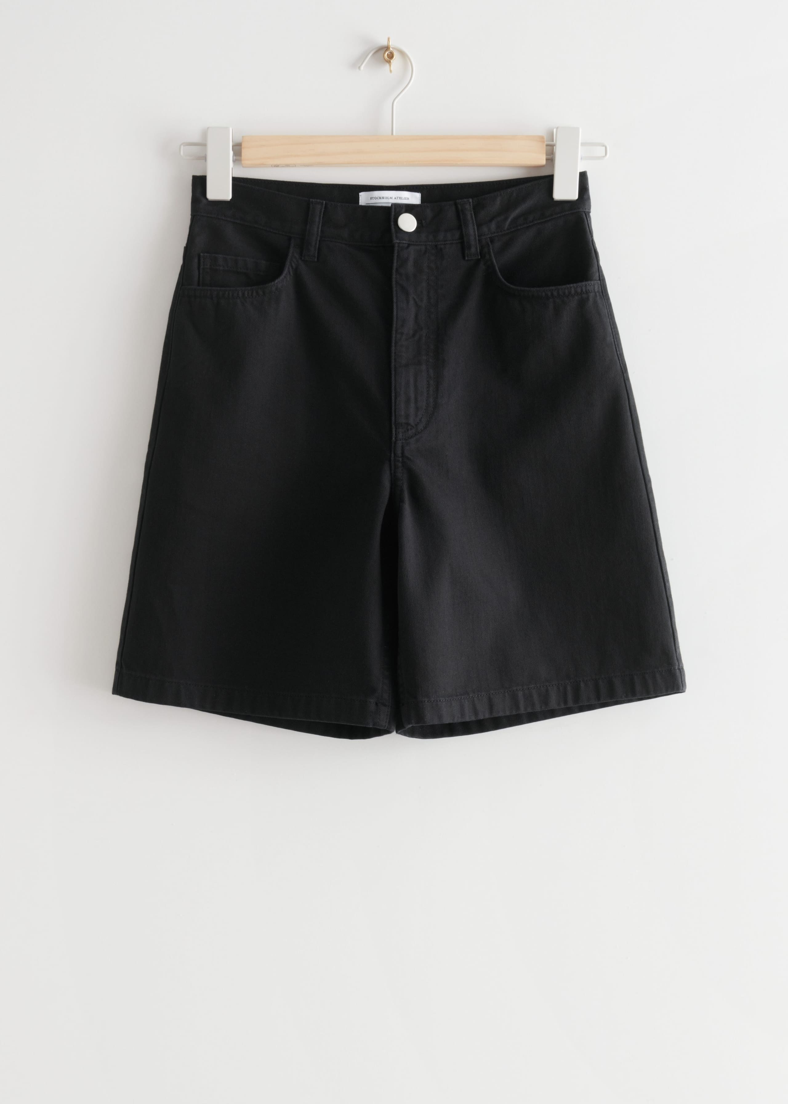High Waist Denim Shorts - White - Bodegón