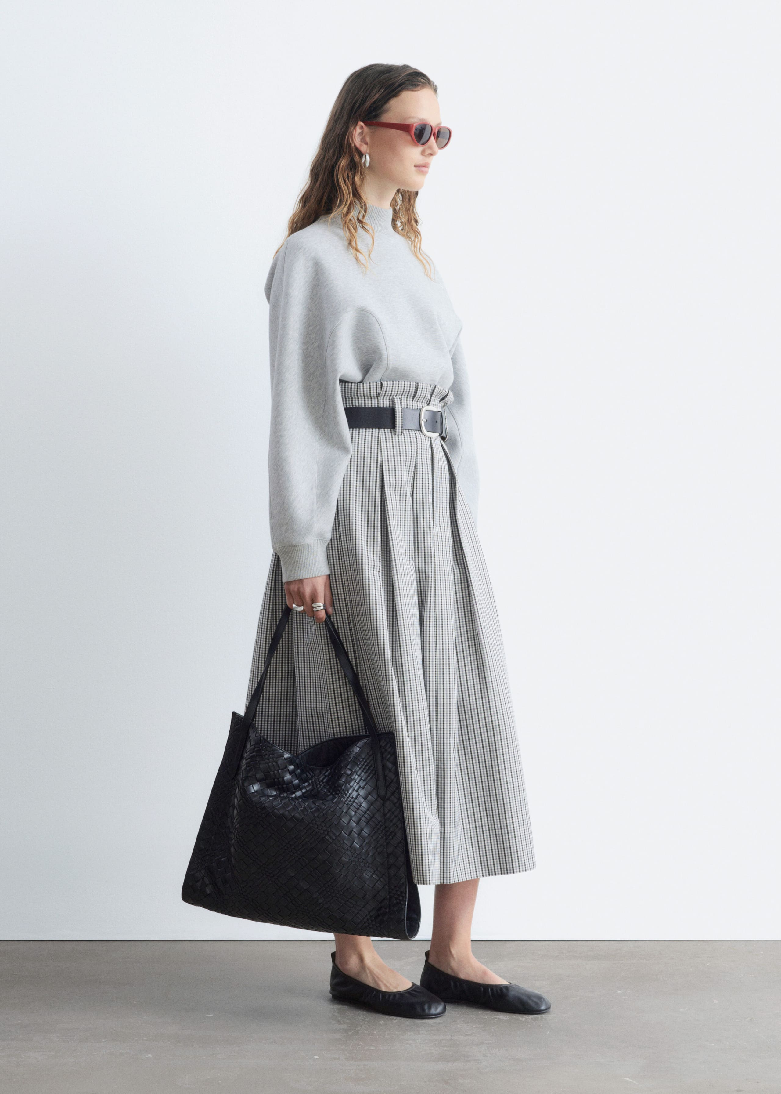 Mock Neck Scuba Sweatshirt - Grey Melange - Still Life