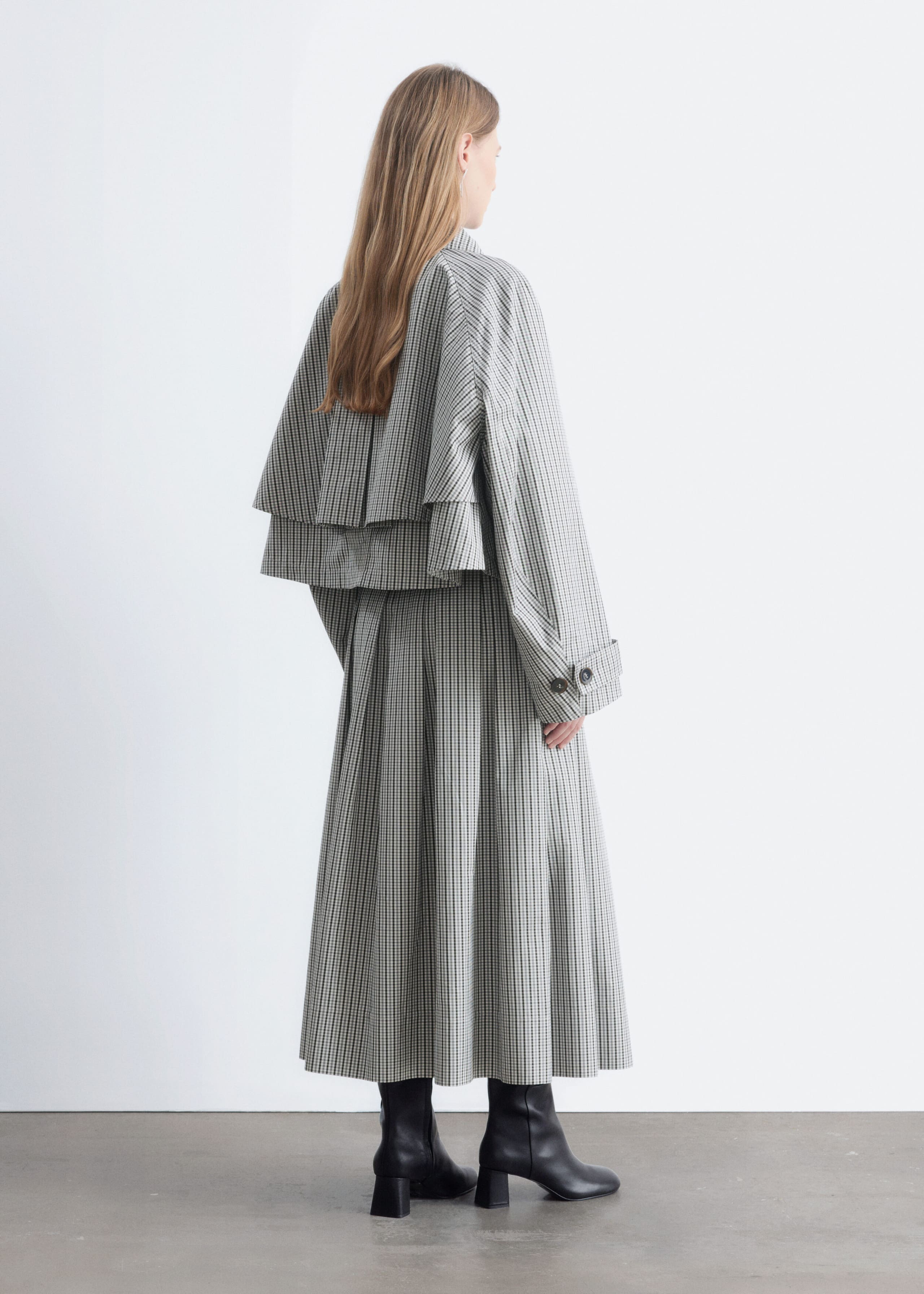 Cropped Jacket - Grey/Checked - Lookbook