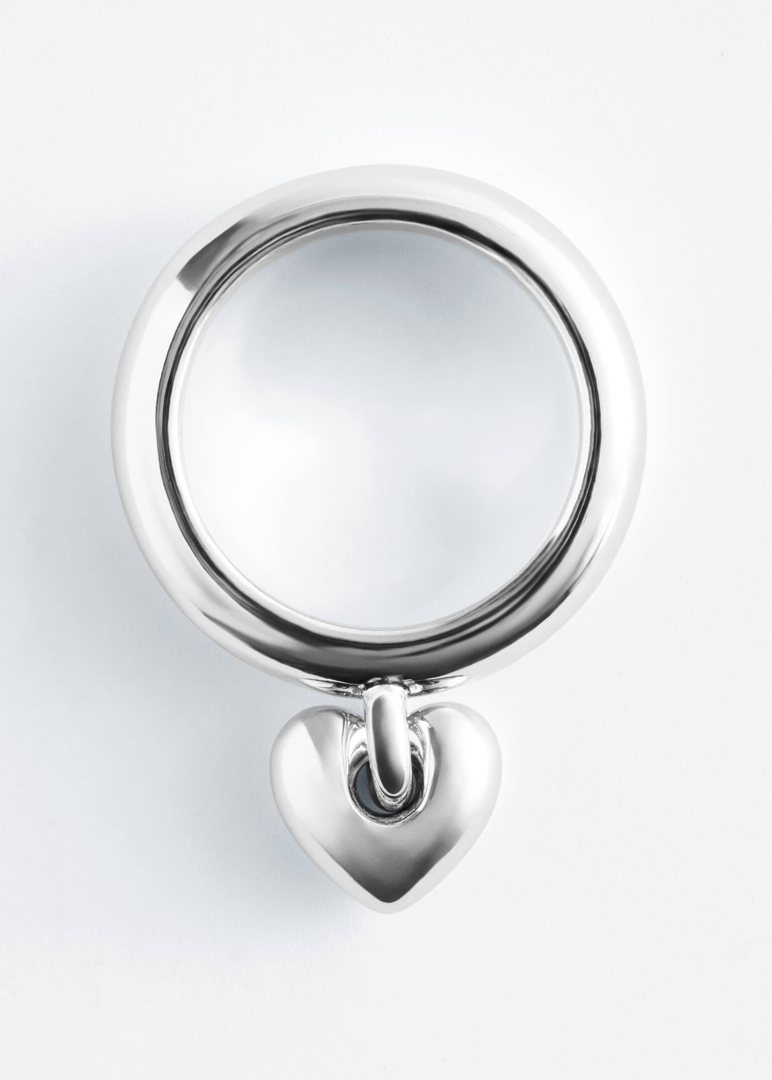 Heart Pendant Ring - Silver/Gold - 2