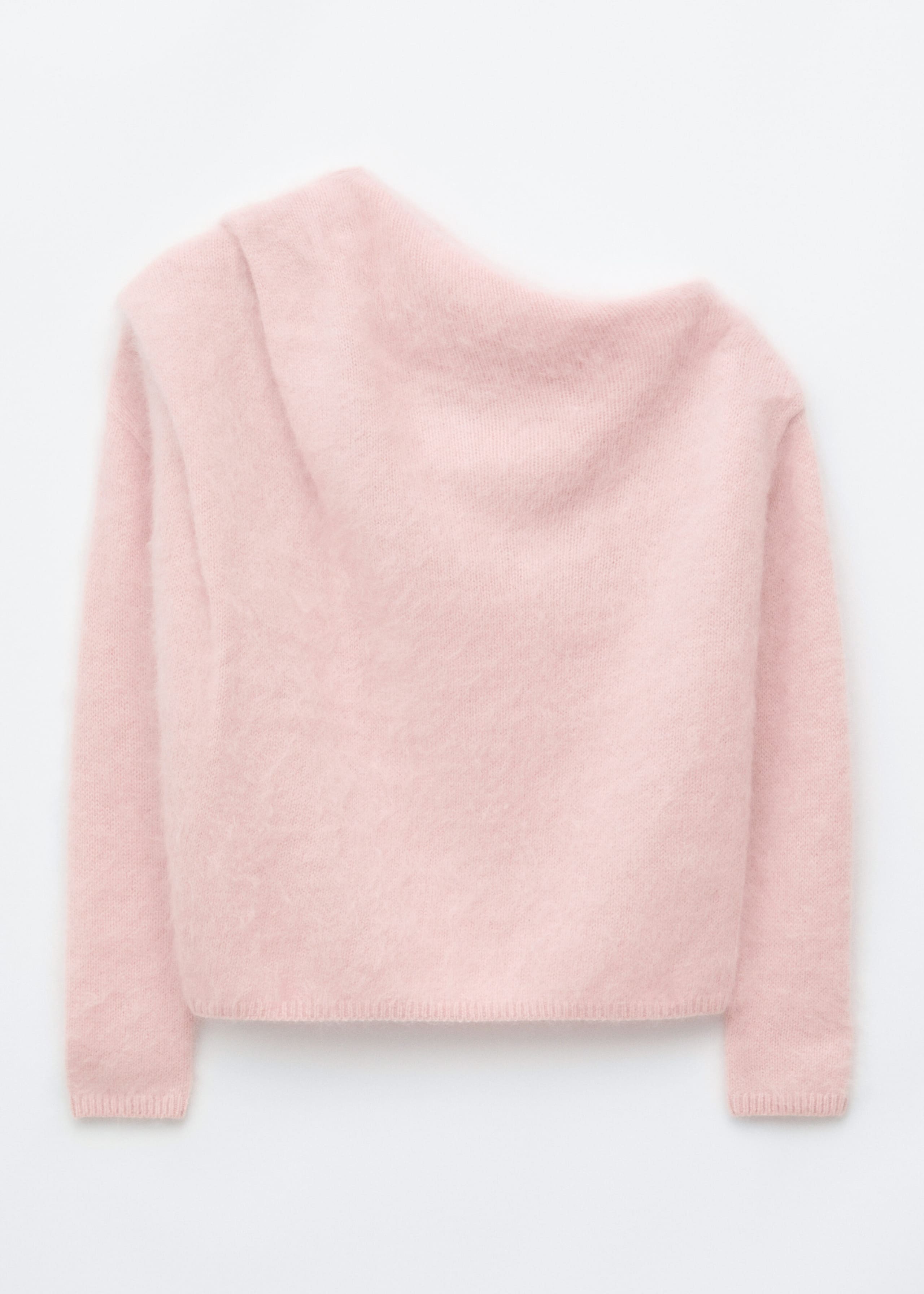 Draped-Neck Merino Wool Jumper - Pink - Still Life