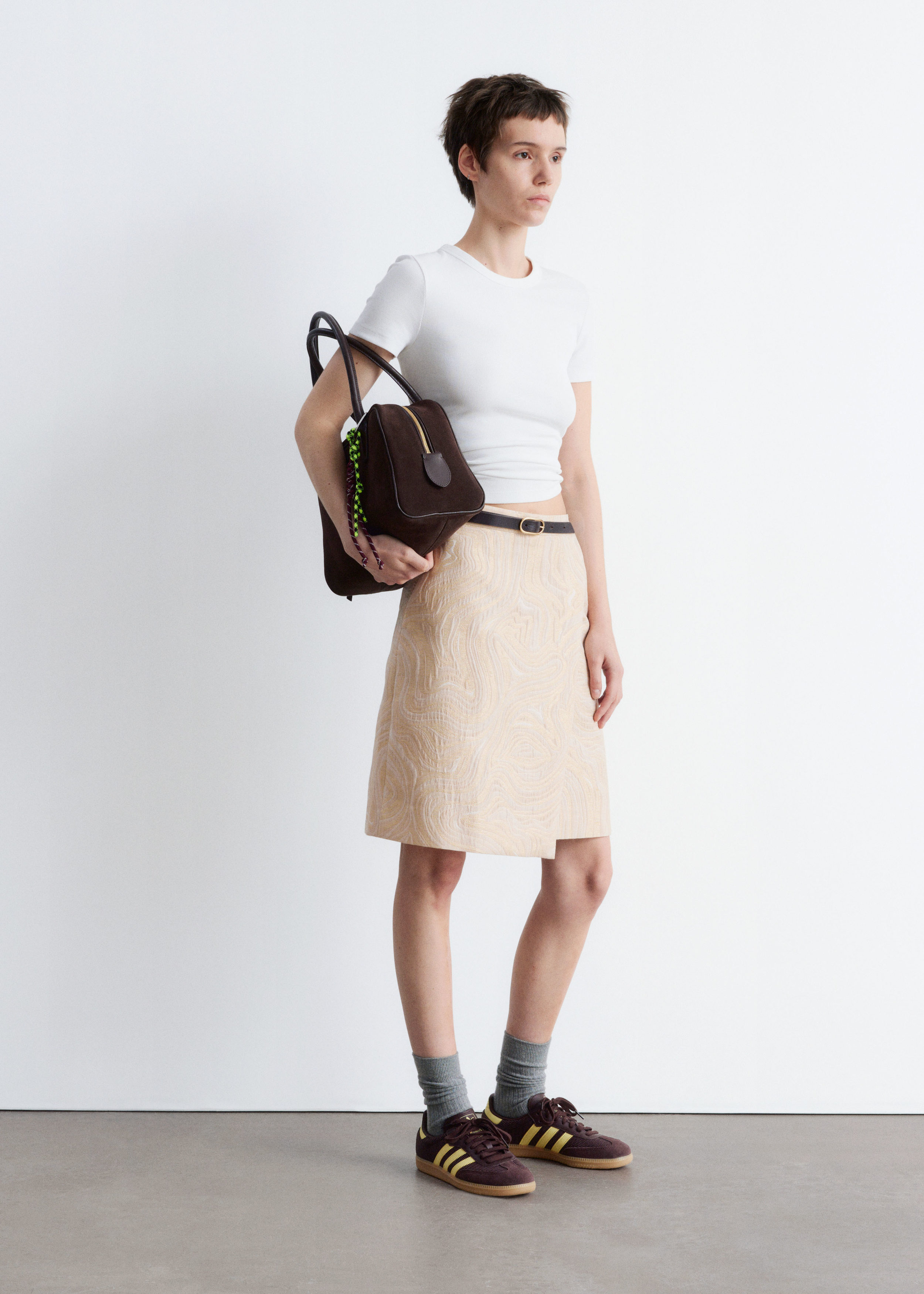 Floral-Appliqué Mesh Midi Skirt - Black - & Other Stories NO