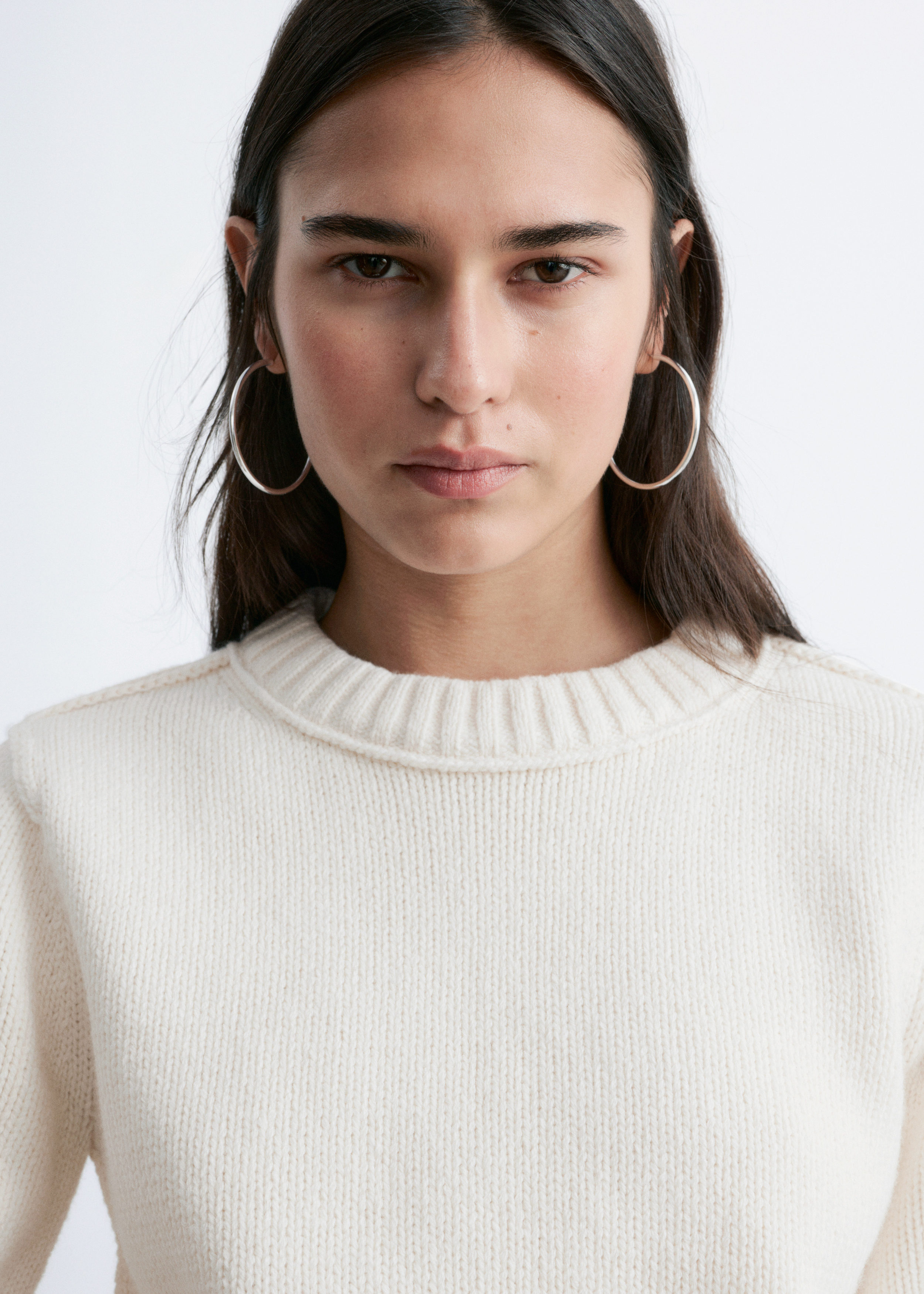トップス BRUSHED COTTON WOOL RIB KNIT SHIRT Rib-Knit T-shirt - White - Sweaters - & Other Stories US