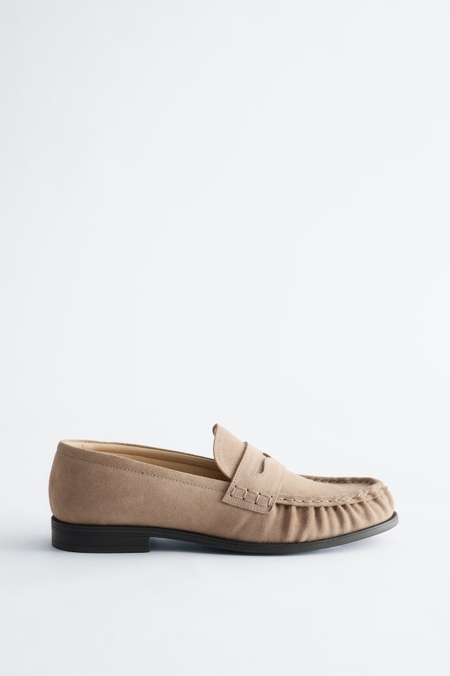 Leather Penny Loafers - Beige/Dark Brown/Black/Brown/Light Grey - 1