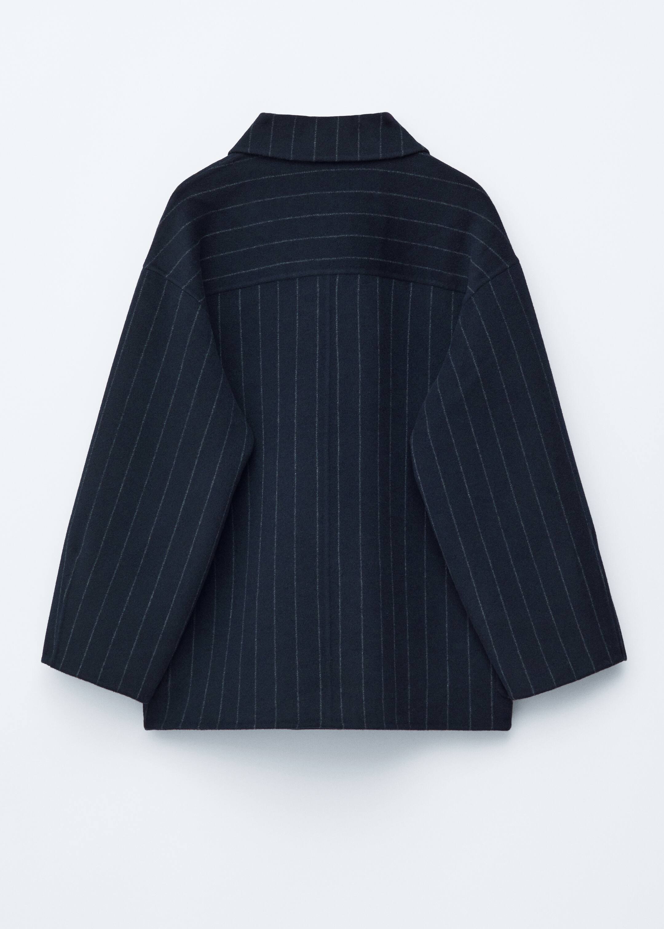 View larger image: Cocoon-Shaped Wool Jacket - Navy Blue Pinstripes - Ladies | H&M GB 6