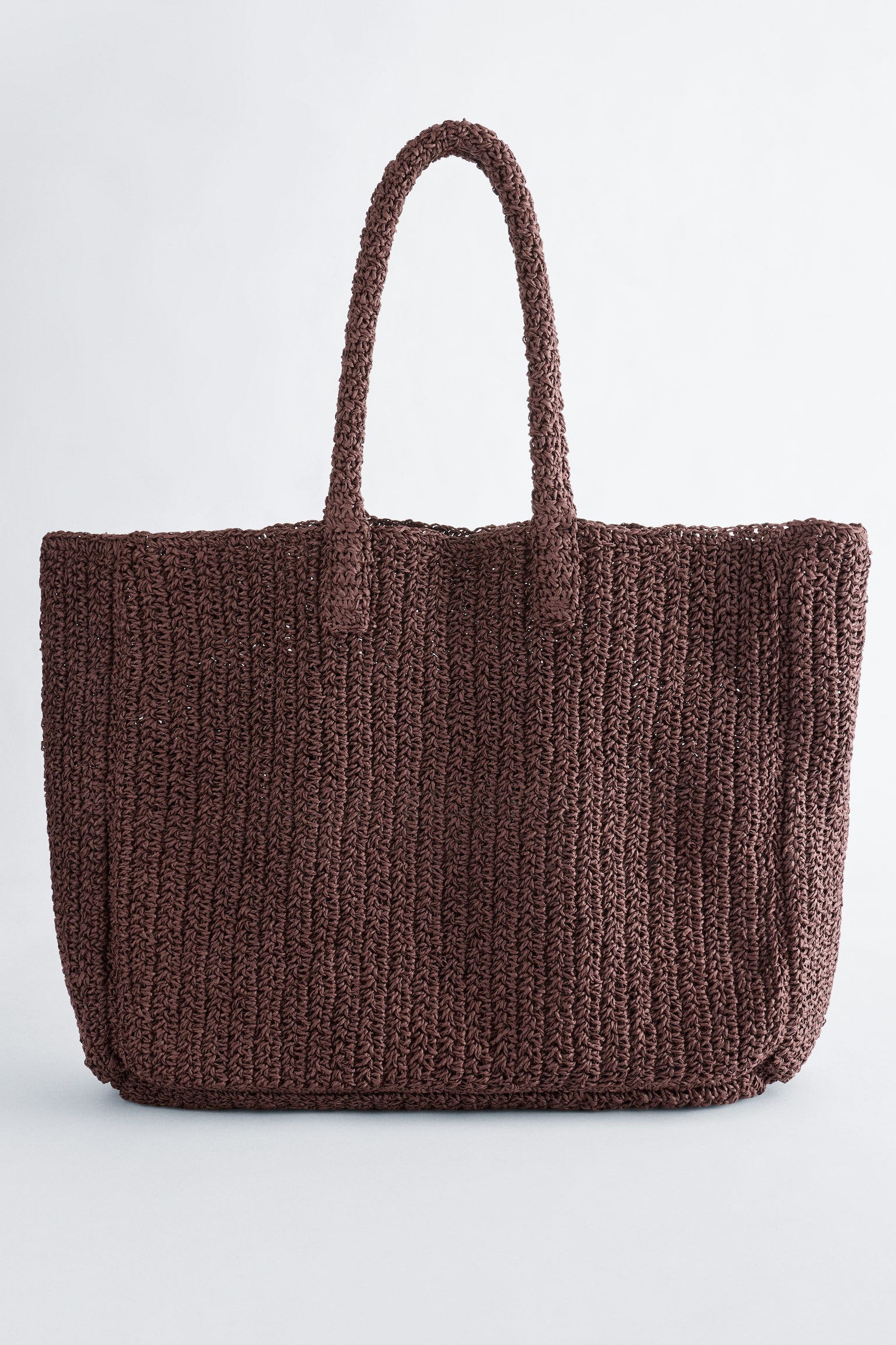 Sac cabas en paille - Marron foncé - 1