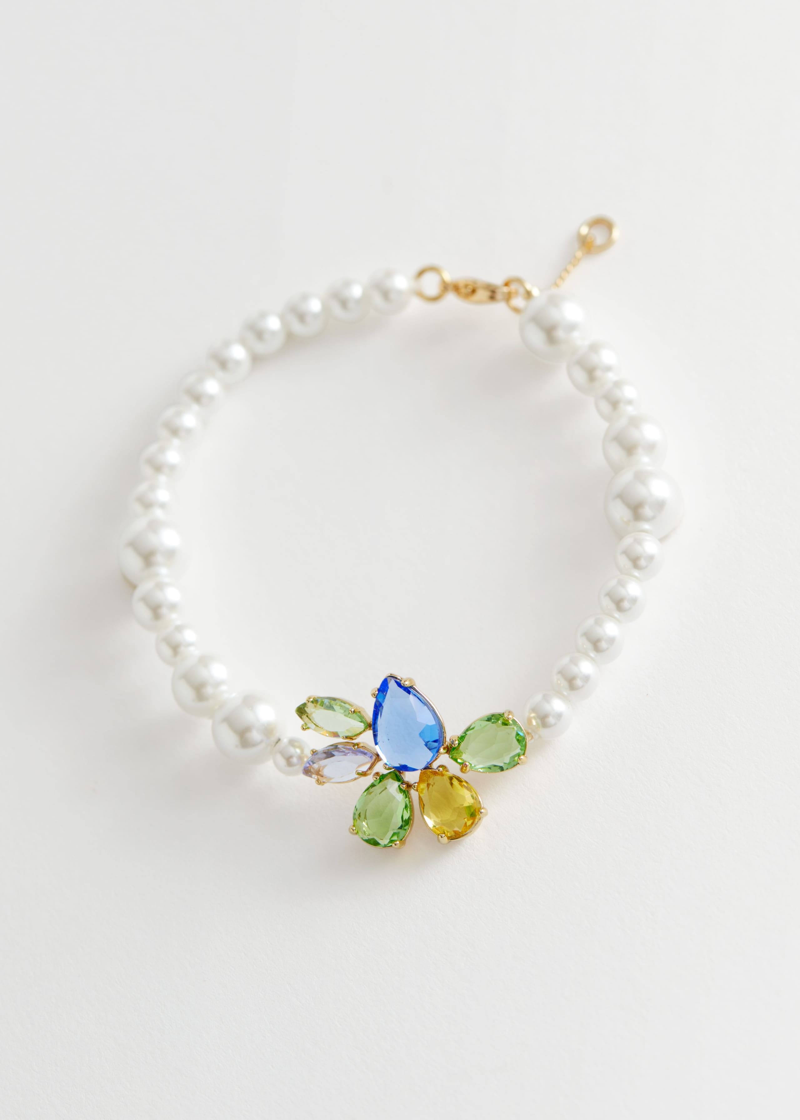 PearlRhinestoneBracelet - White - Bodegón