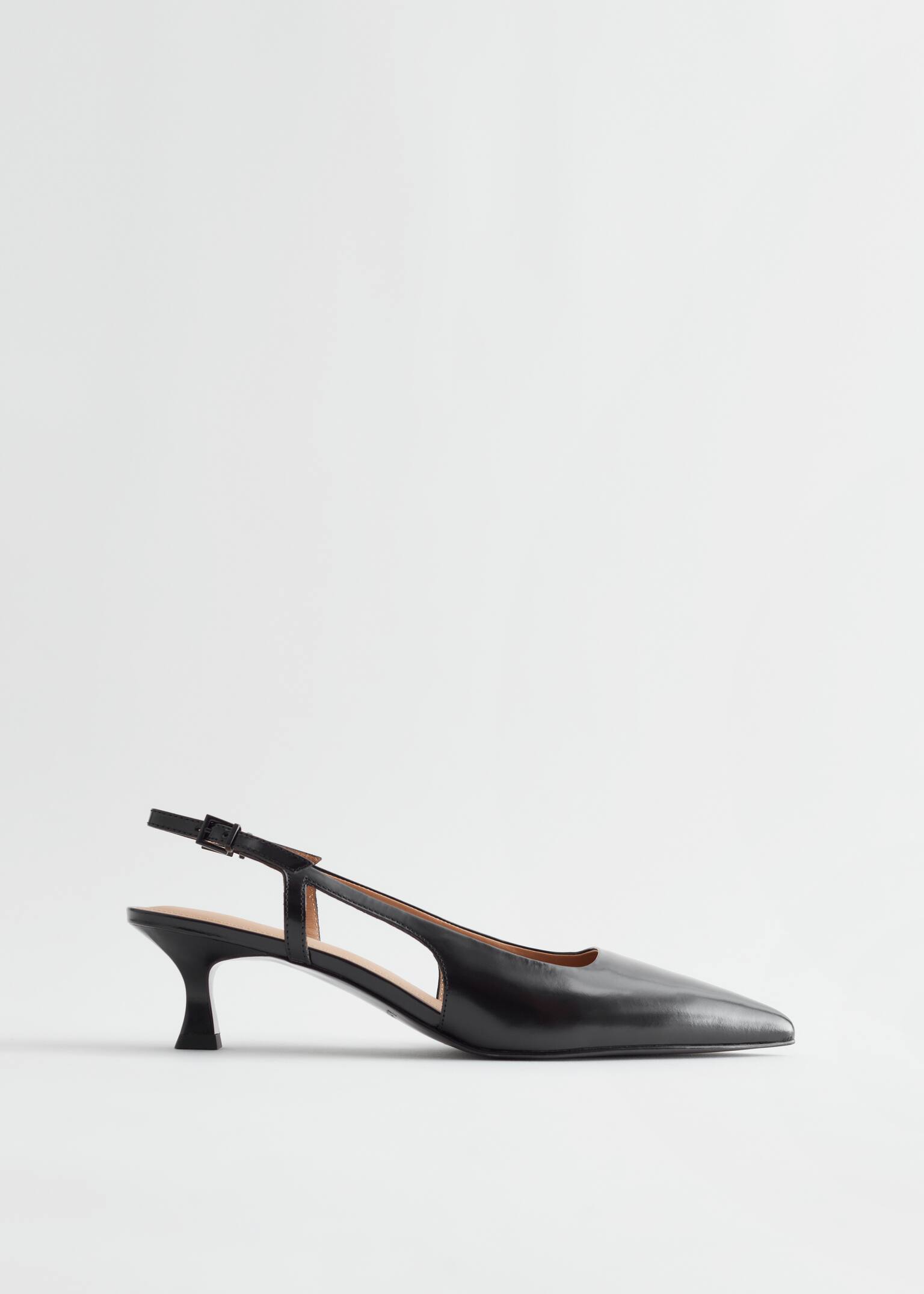 Escarpins en cuir à bride arrière - Noir