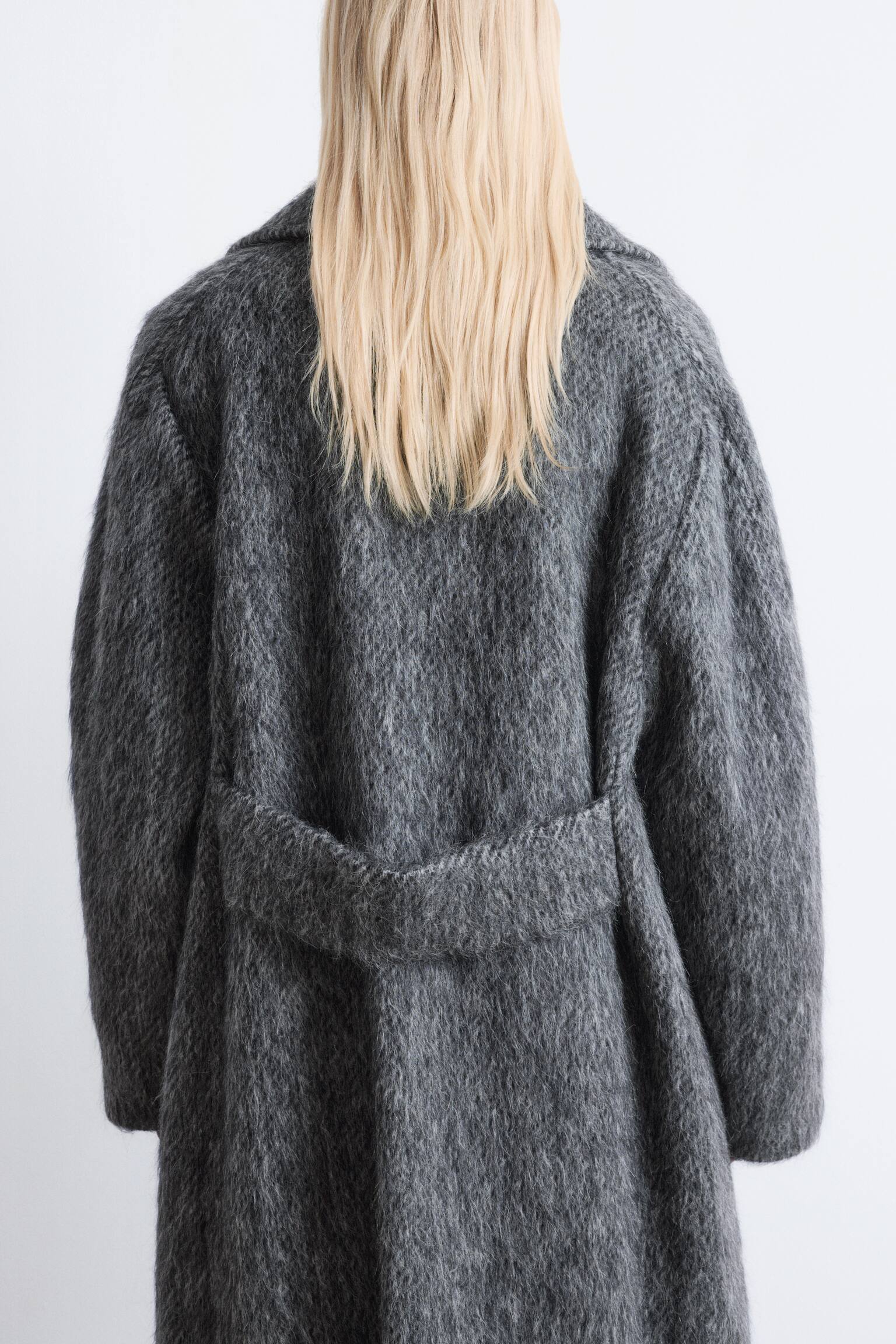 Kappa i borstad ullblandning - Mörkgrå/melerad - 3