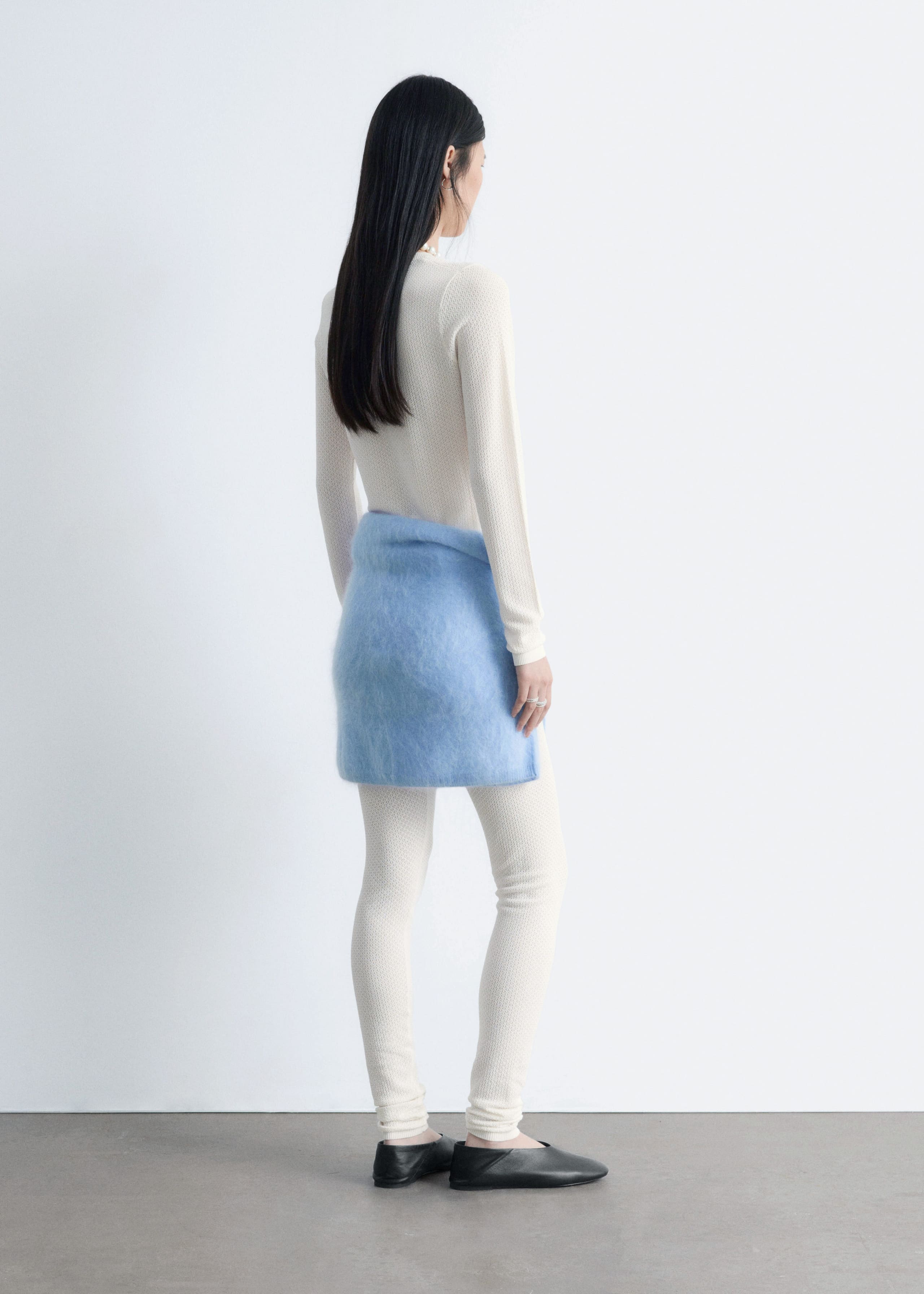 Image of Long-Sleeve Pointelle-Knit Top