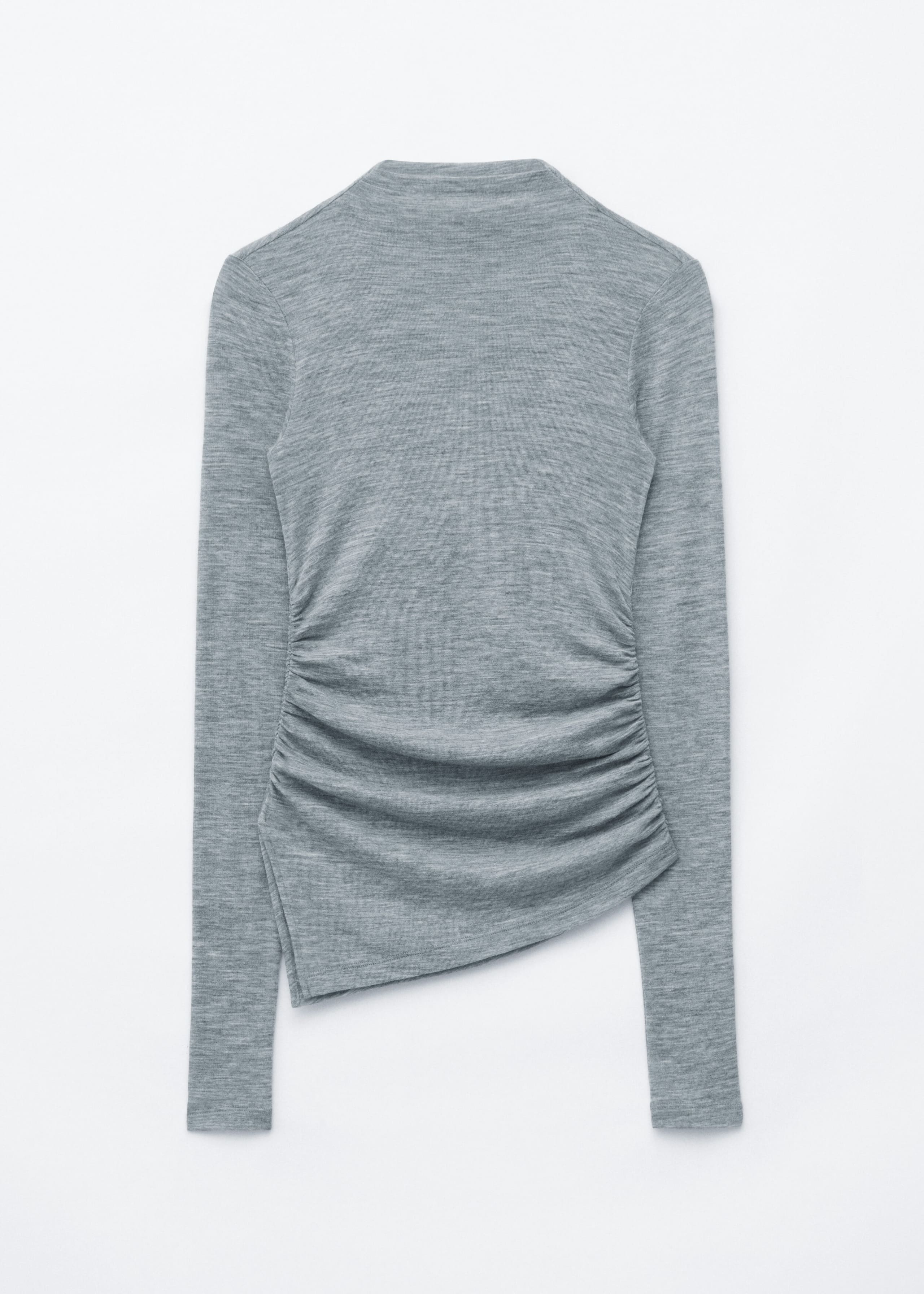 Mock-Neck Wool Jersey Top - Grey - Still Life