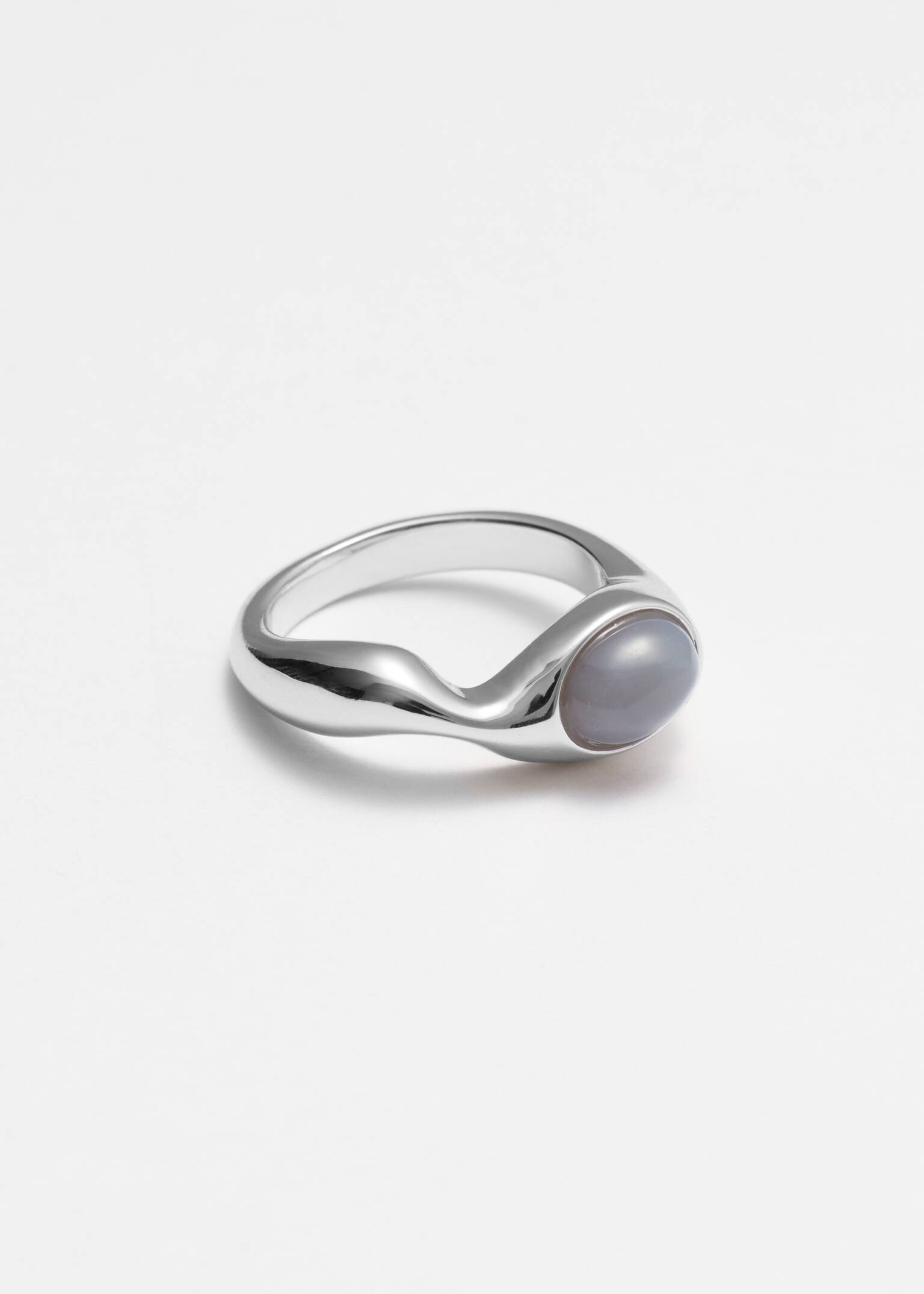 Anillo de piedra asimétrico - Plata