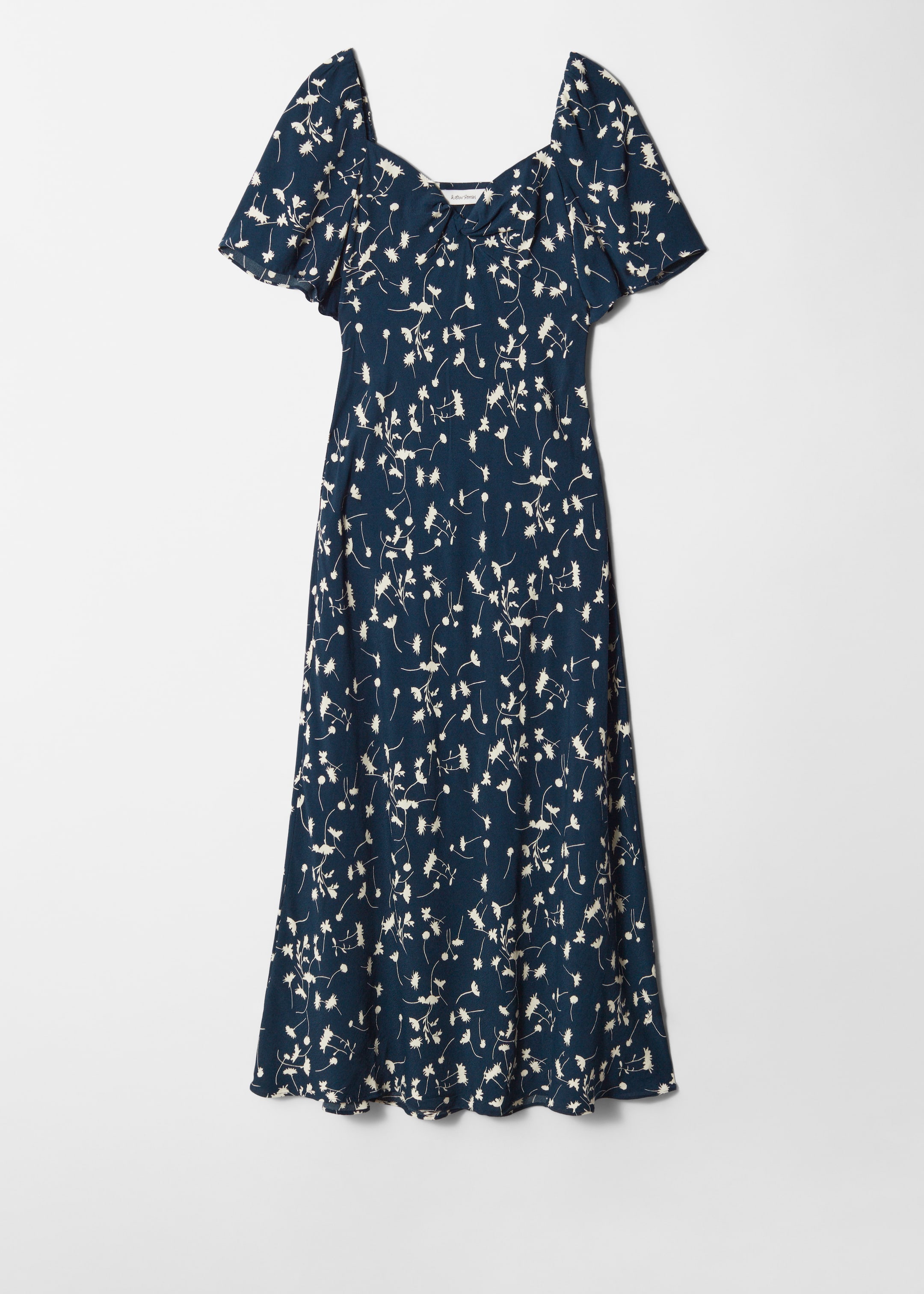 View larger image: Flutter-Sleeve Midi Dress - Navy/White Floral - Ladies | H&M GB 4