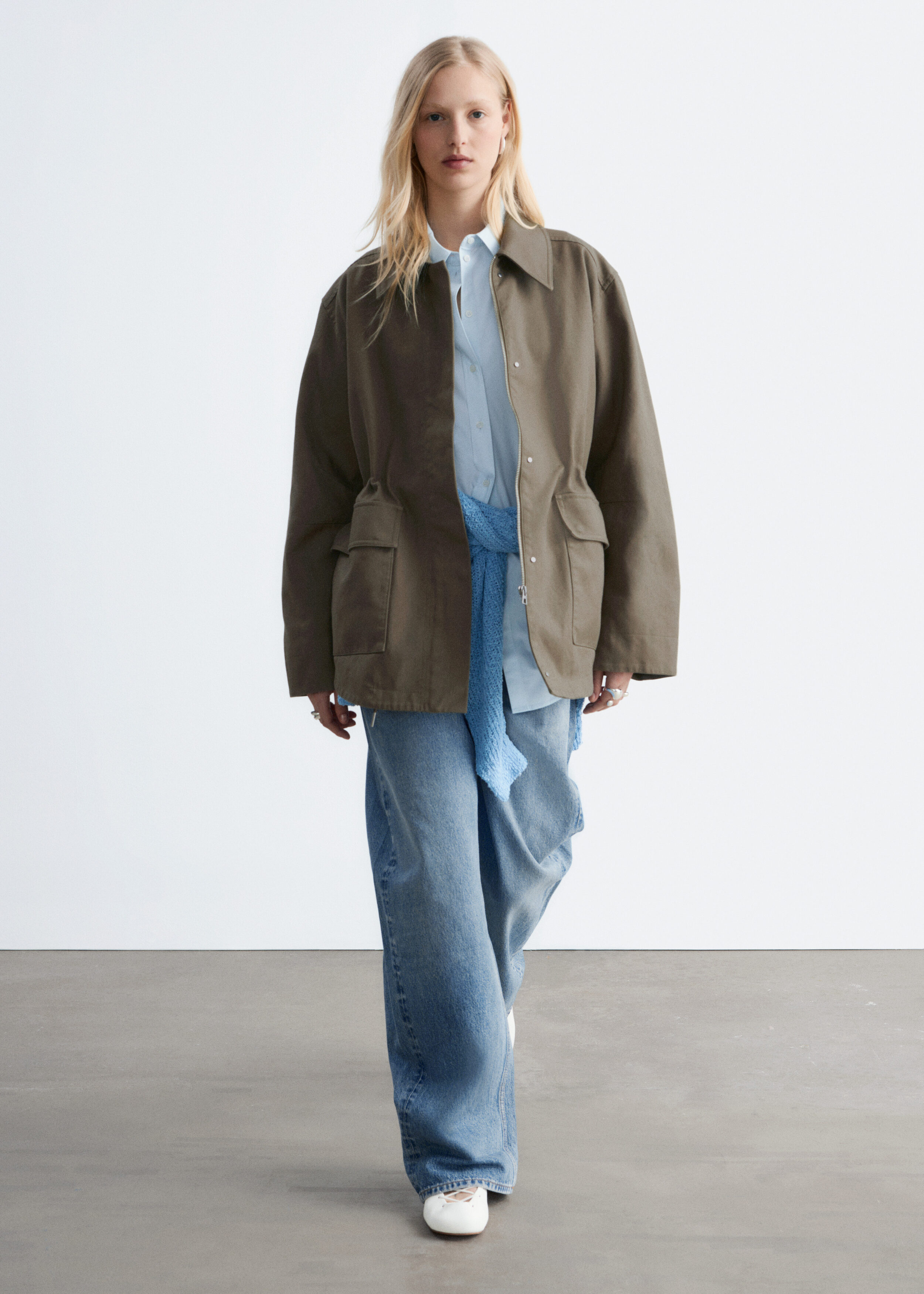 Oversized Drawstring Utility Jacket - Khaki Green - & Other Stories BE