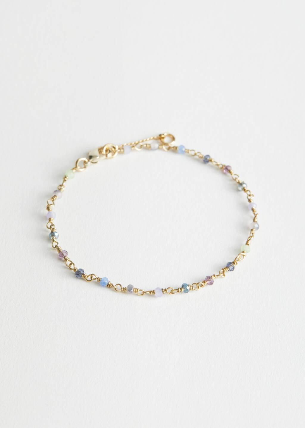 Bracciale a catena con pietre colorate - Indigo/Ruby/Jade - Natura morta