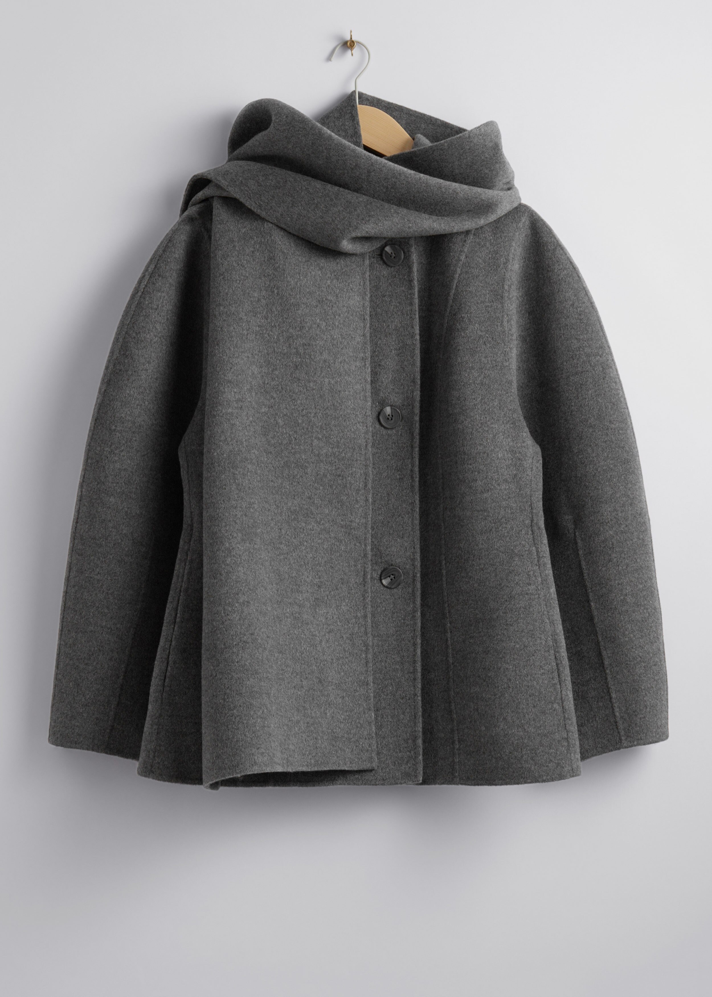 ジャケット・アウター na.e Shawl Collar Wool Coat Greige na.e Shawl Collar Wool Coat Greige