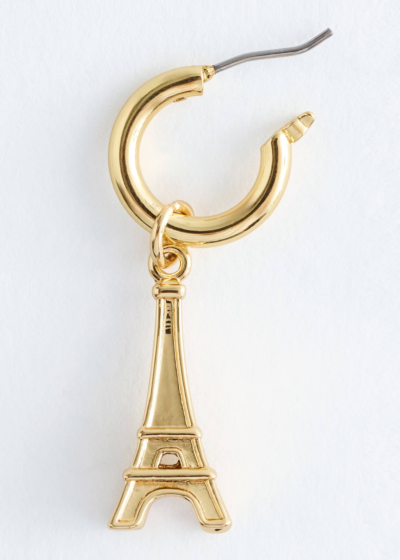 Hoop-Ohrringe mit Anhängern - Gold - 2
