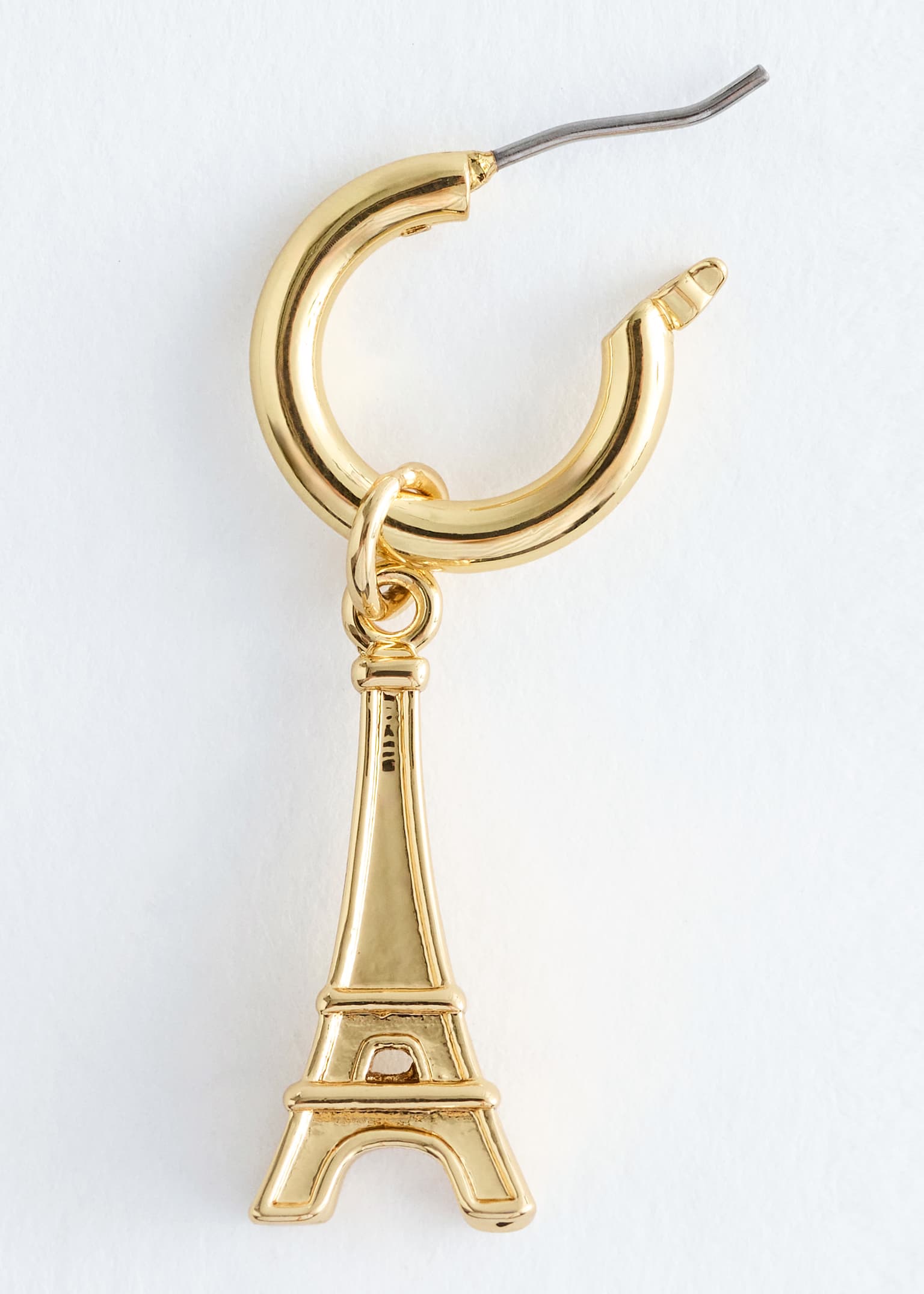 Pendant Hoop Earrings - Gold - 2