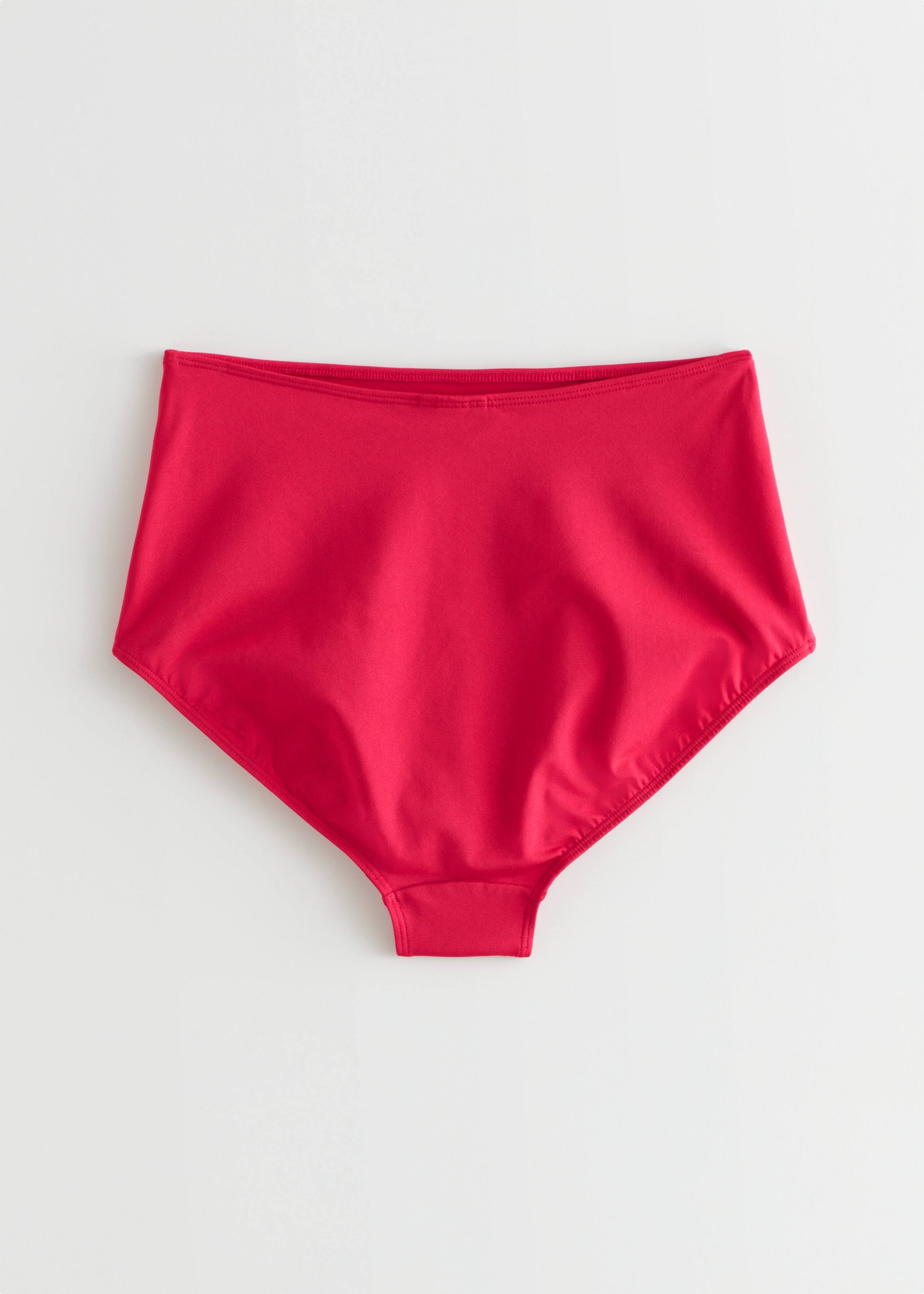 High Waist Bikini Briefs - Red - Still Life