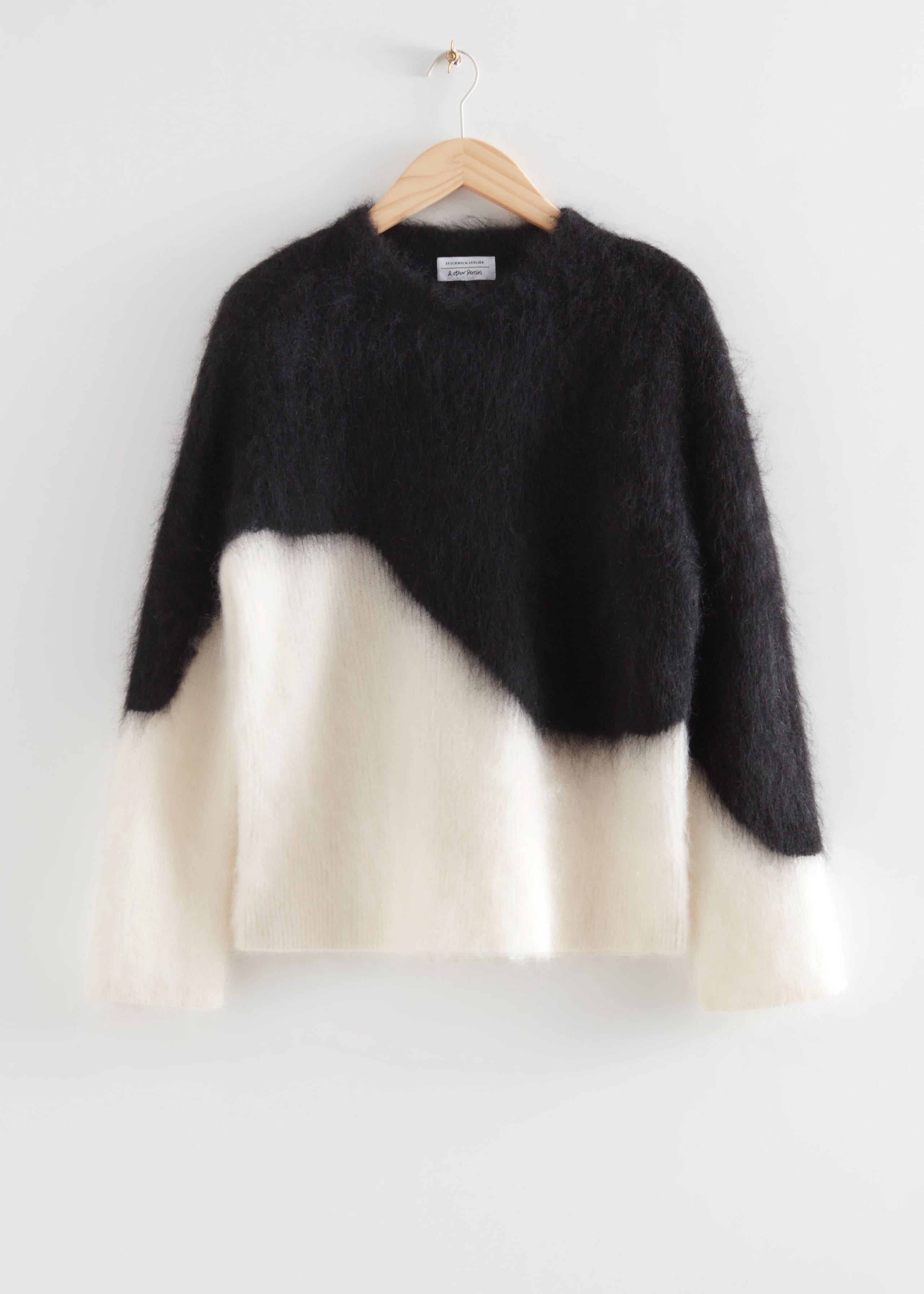Relaxed Fluffy Mohair Jumper - Black and Blue - Still Life