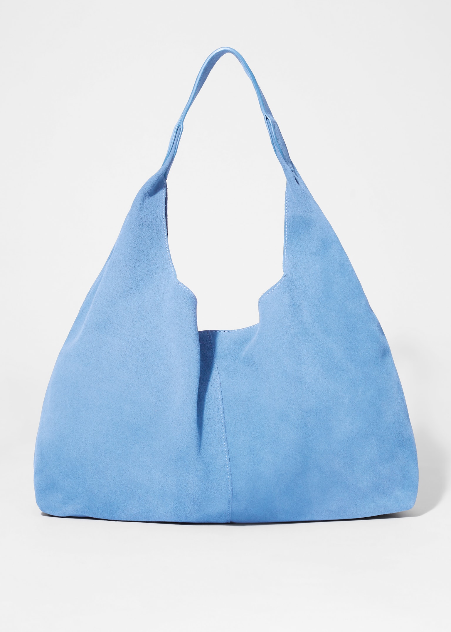 Large Suede Tote Bag - Light Blue/Rust/Dark grey - 2