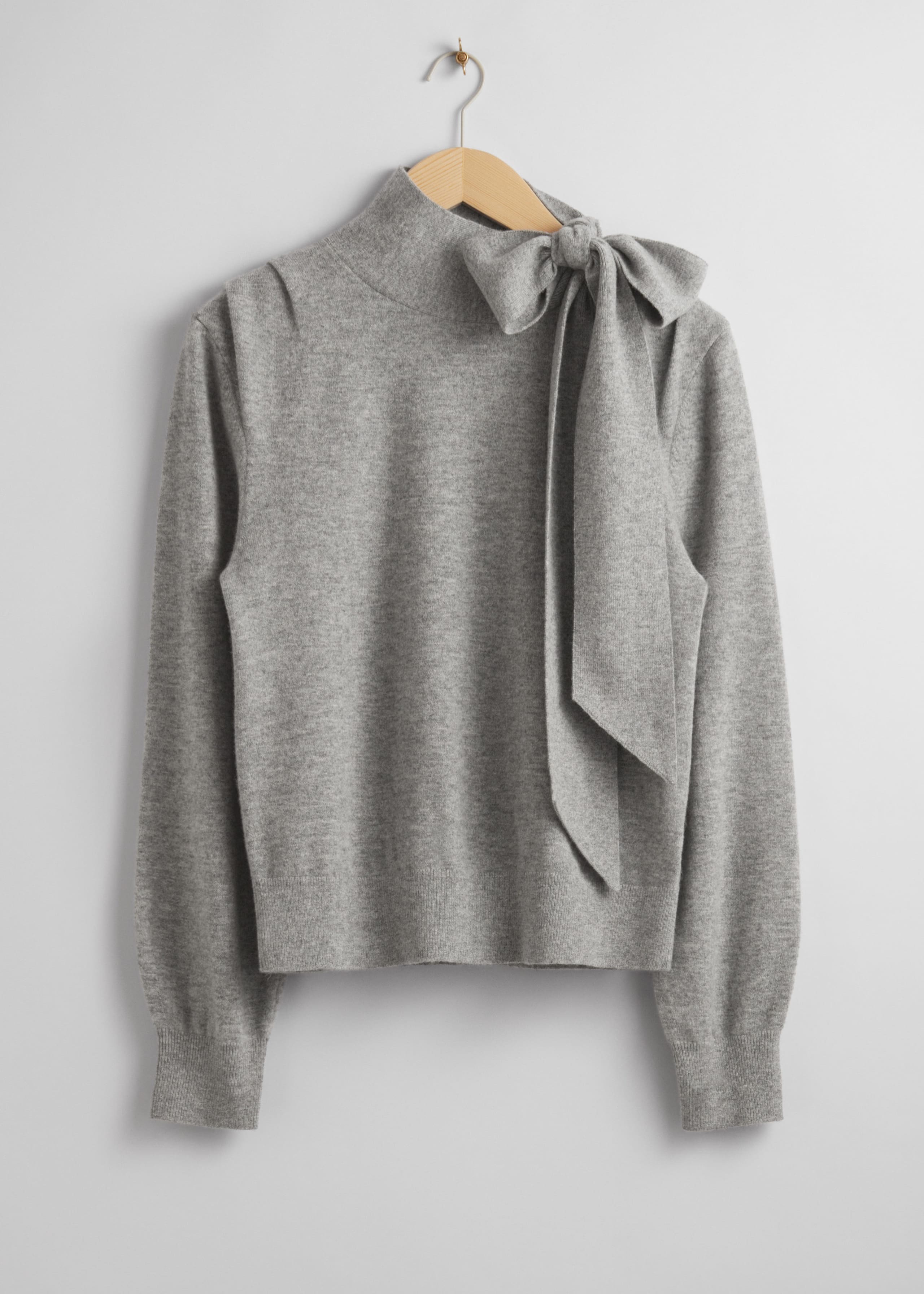 Merino Tie-Neck Jumper - Pink - Still Life