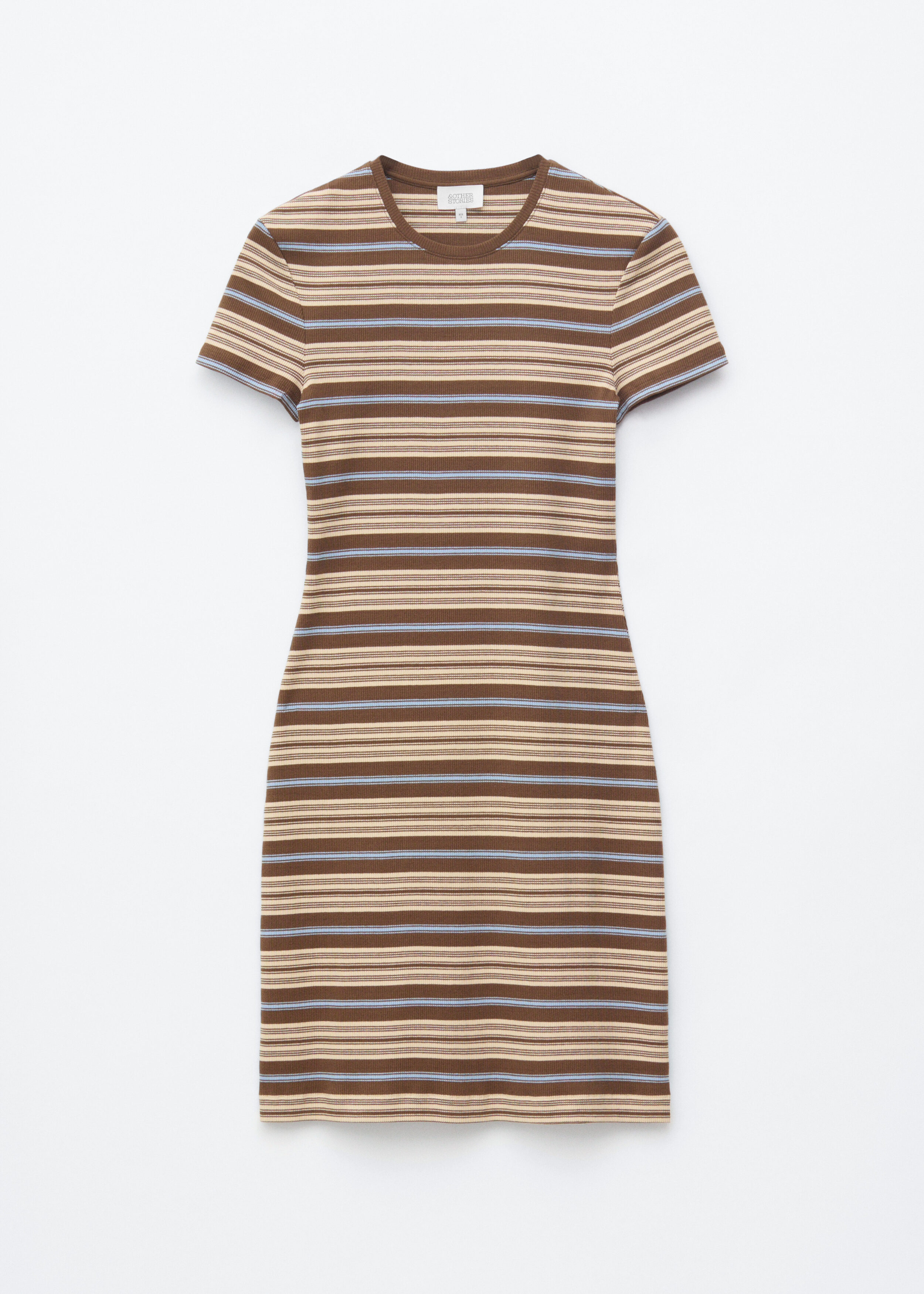 Striped Rib-Knit Midi Dress - Dark Grey/Yellow - & Other Stories US