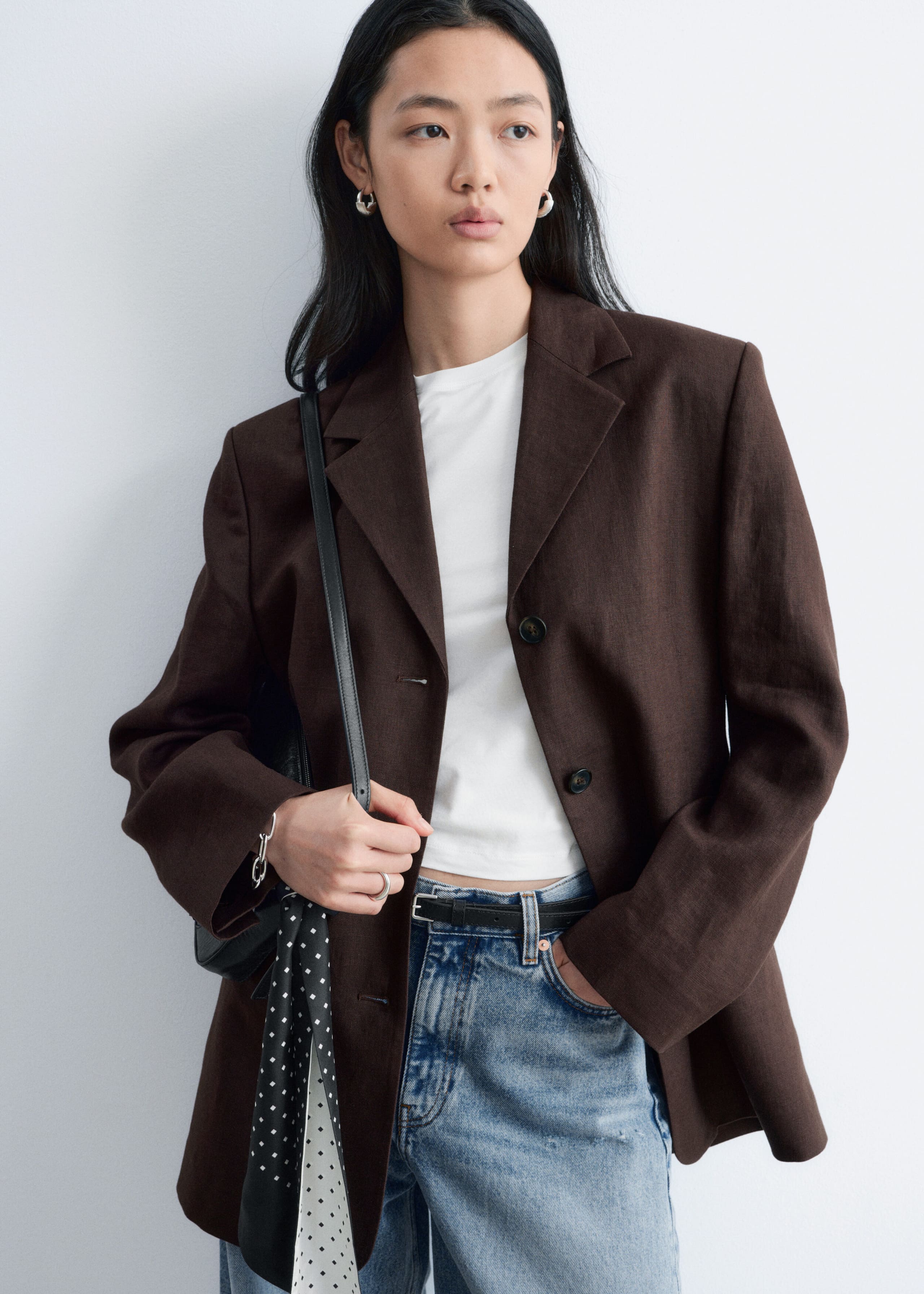 Image of Tapered Linen Blazer